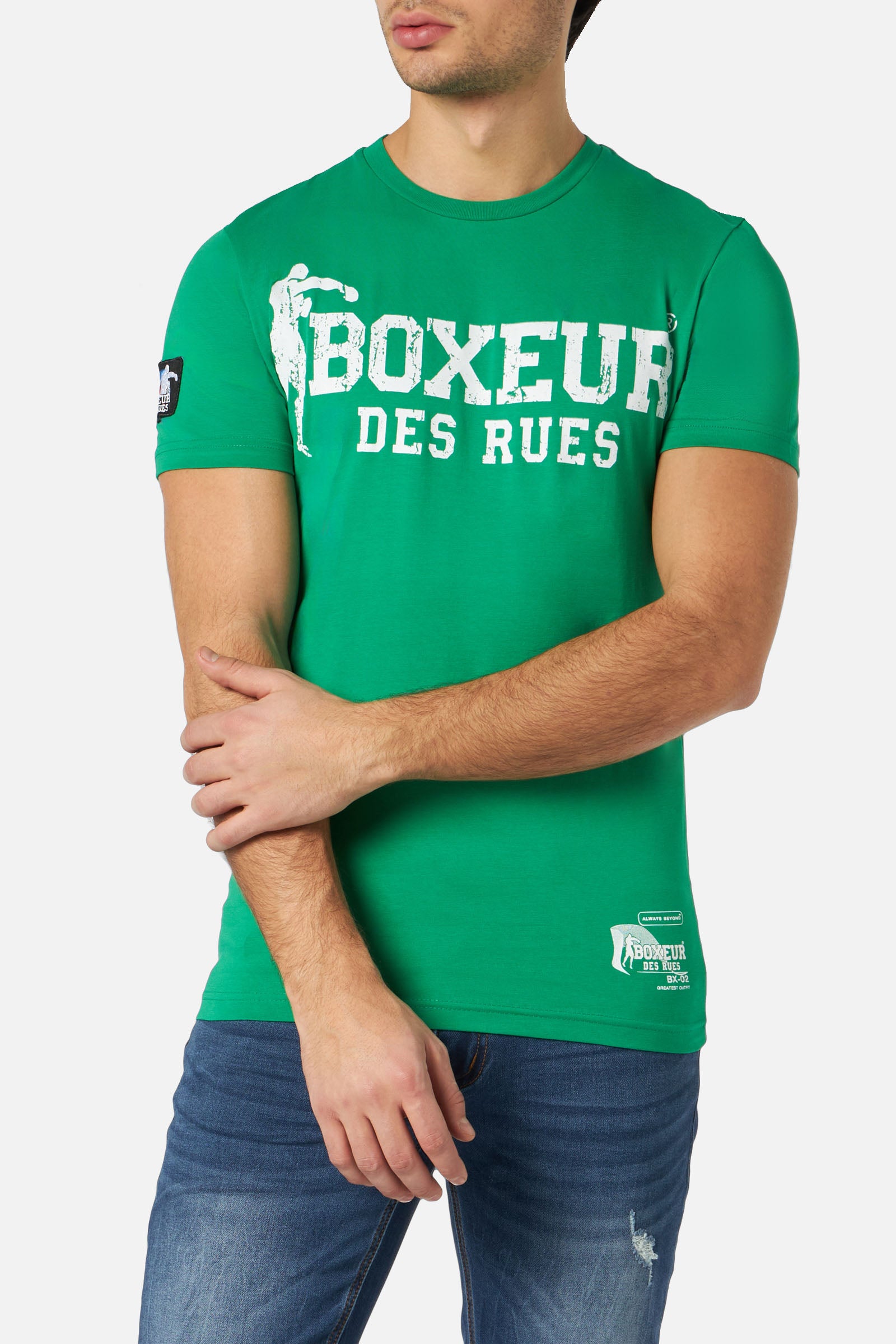 T-shirt Boxeur Street 2 in verde T-shirt Boxeur des Rues   