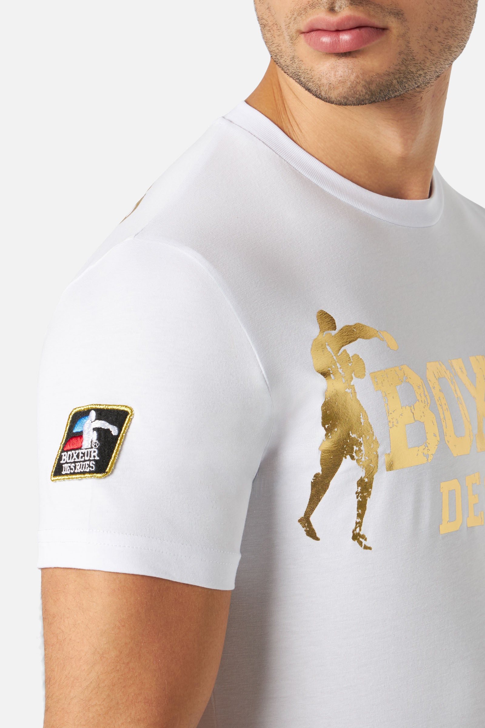 T-Shirt Boxeur Street 2 in White-Gold T-Shirts Boxeur des Rues   