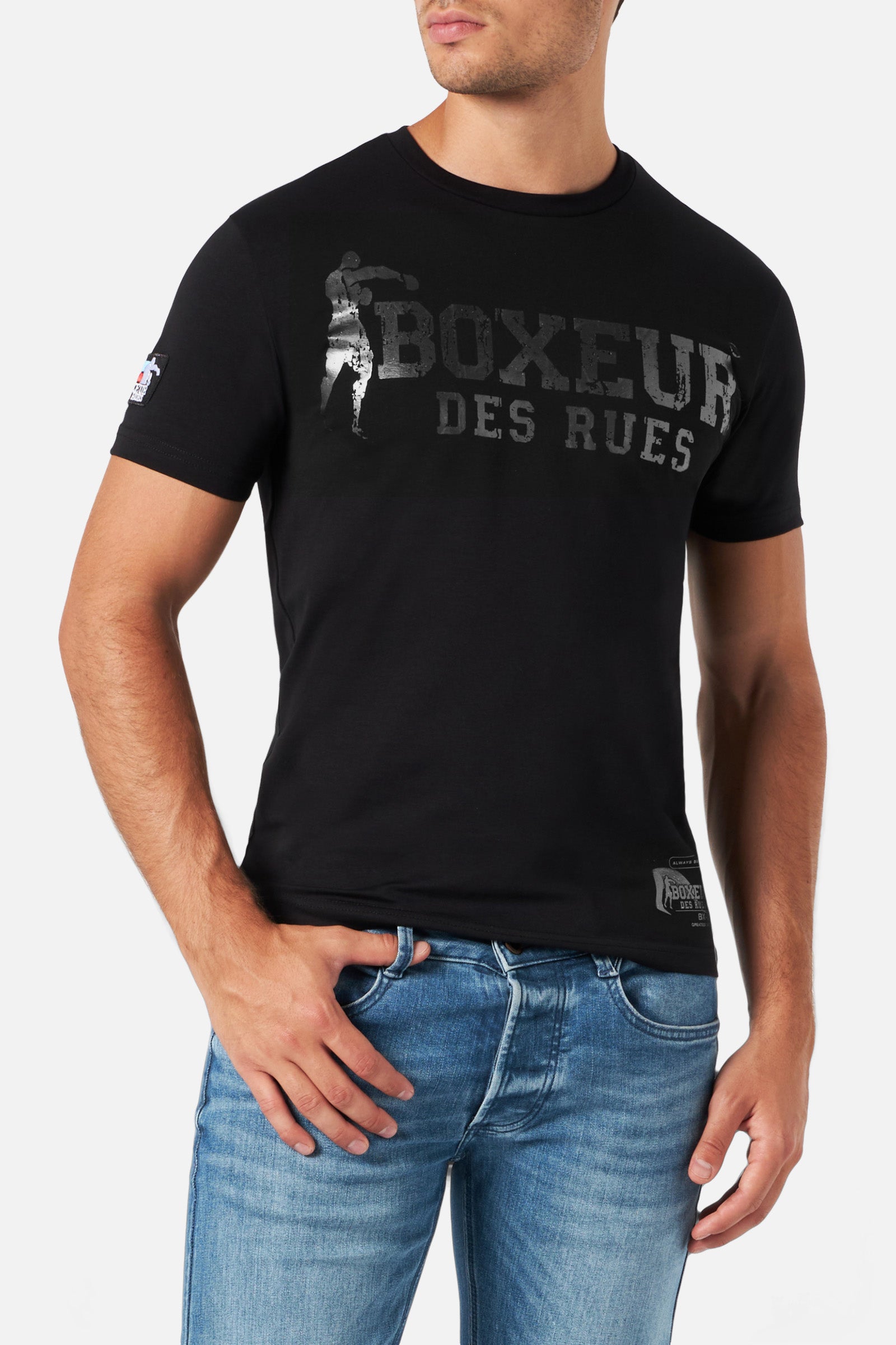 T-Shirt Boxeur Street 2 in Nero-Titanio Boxeur des Rues