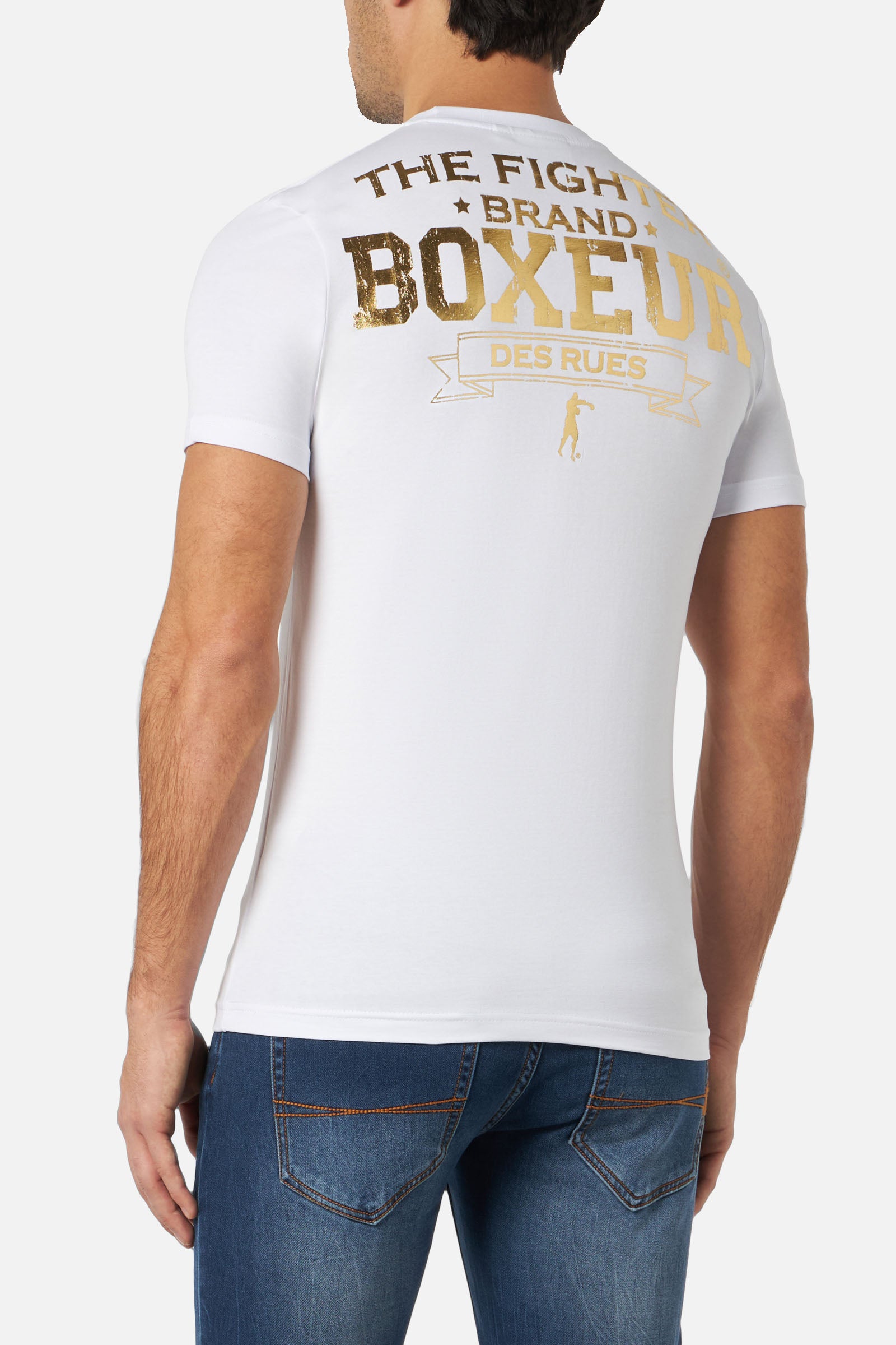 T-Shirt Boxeur Street 2 in Bianco-Oro Boxeur des Rues   