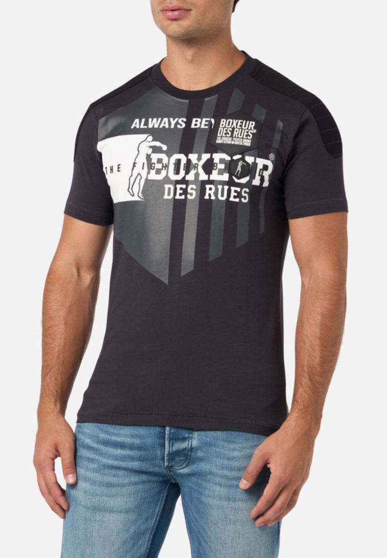 T-shirt a maniche corte in antracite Boxeur des Rues   