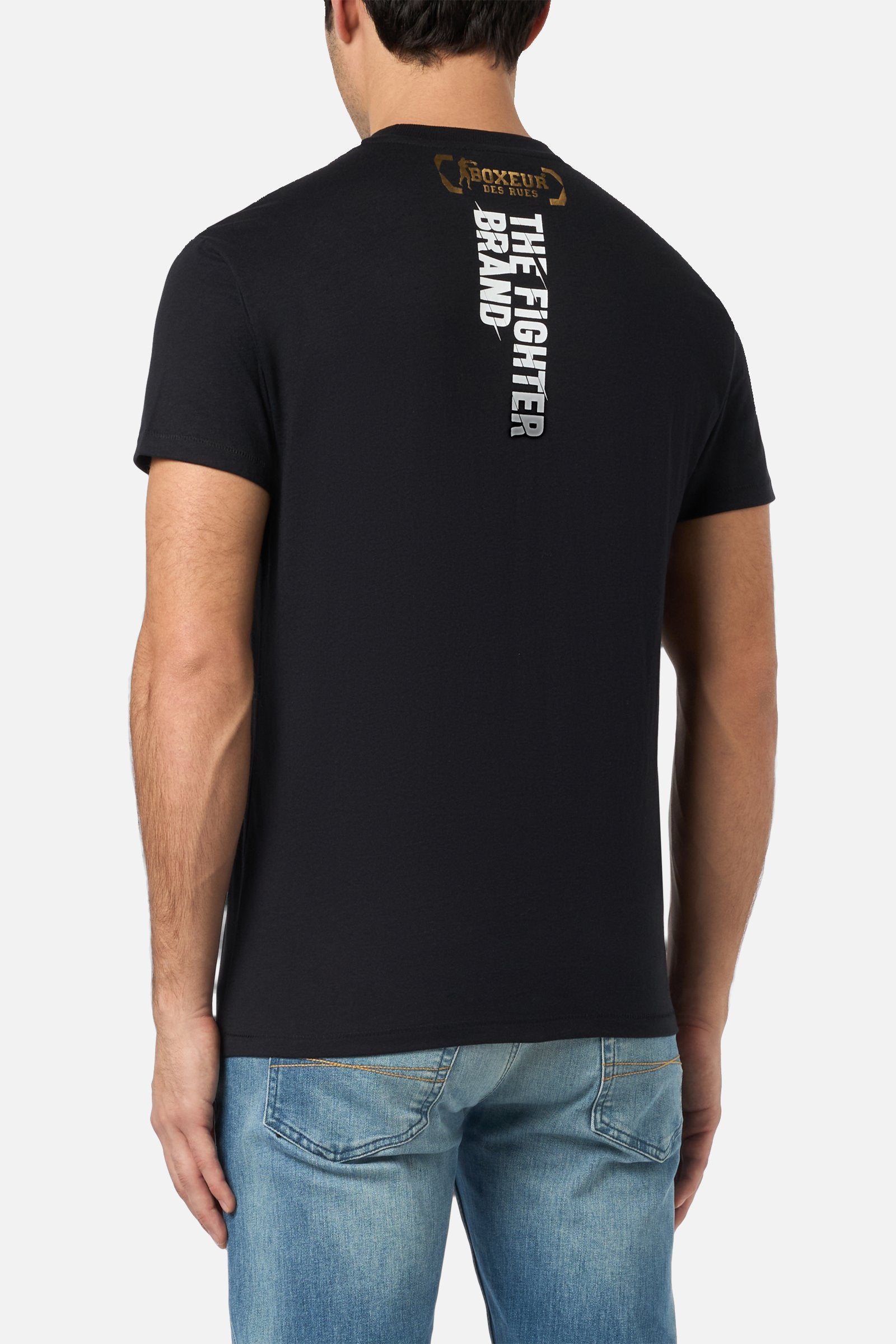 Maglietta con stampa in nero-oro T-Shirts Boxeur des Rues   