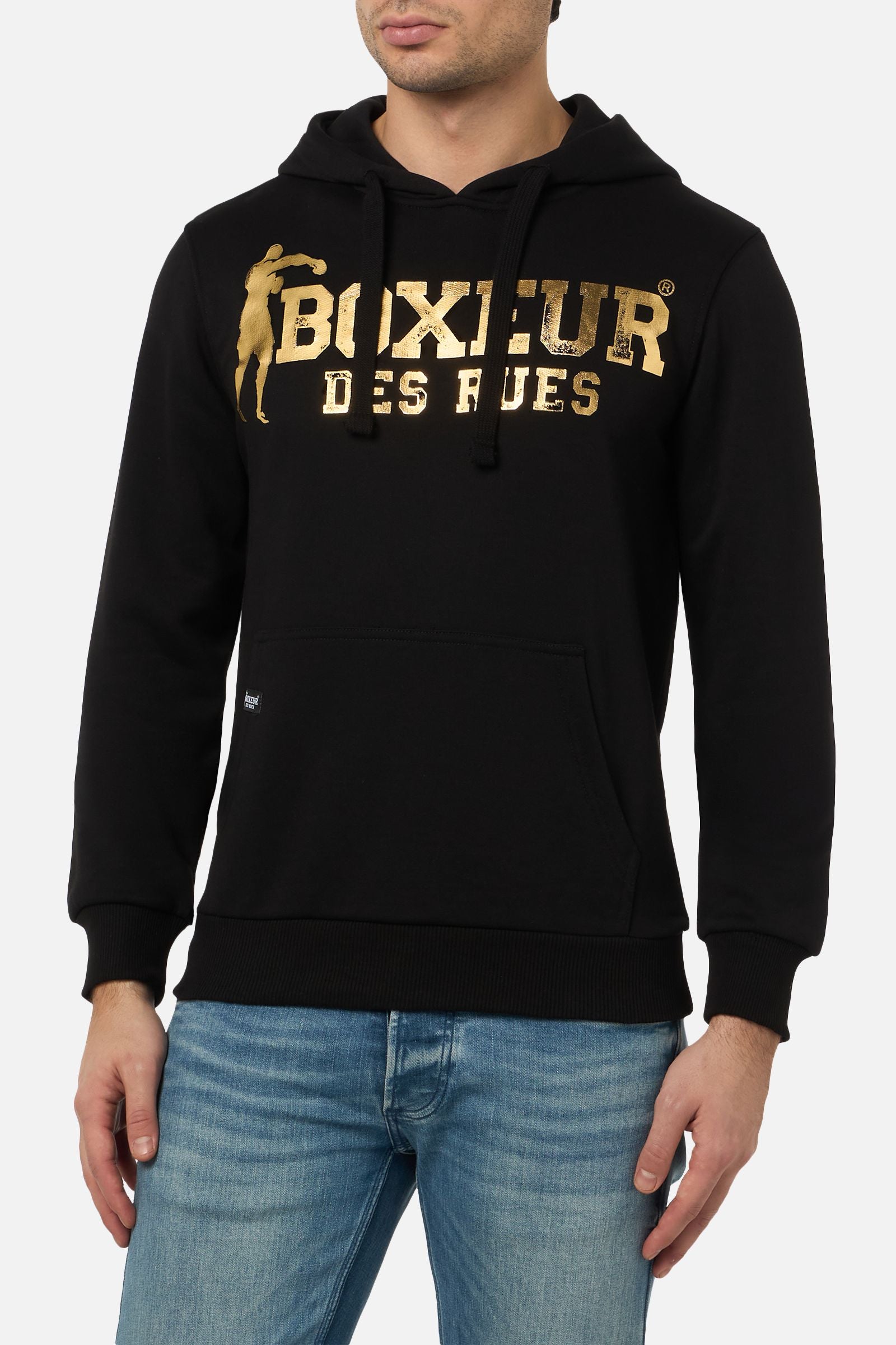 Felpa con cappuccio in nero-oro Boxeur des Rues