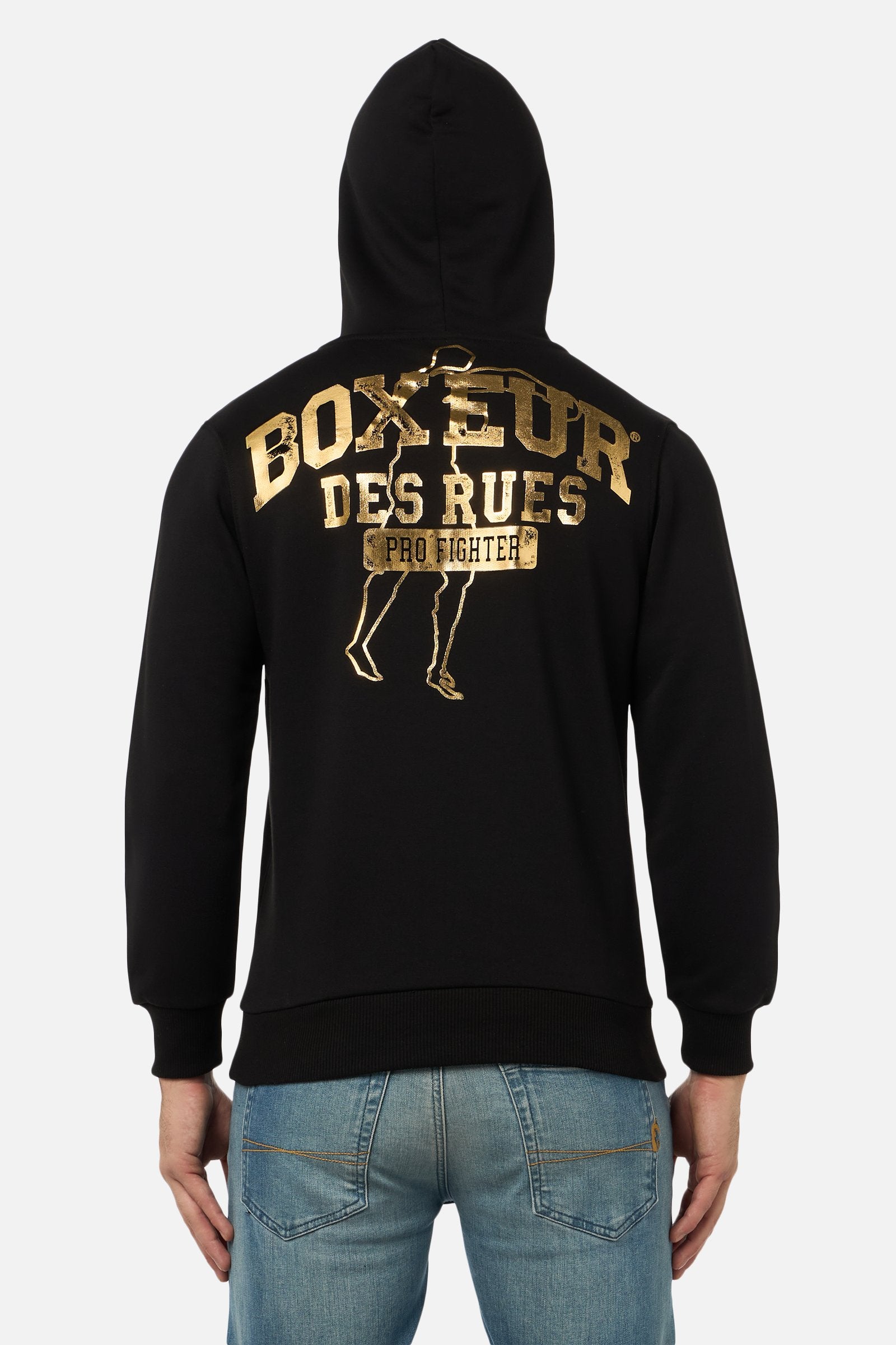 Felpa con cappuccio in nero-oro Boxeur des Rues