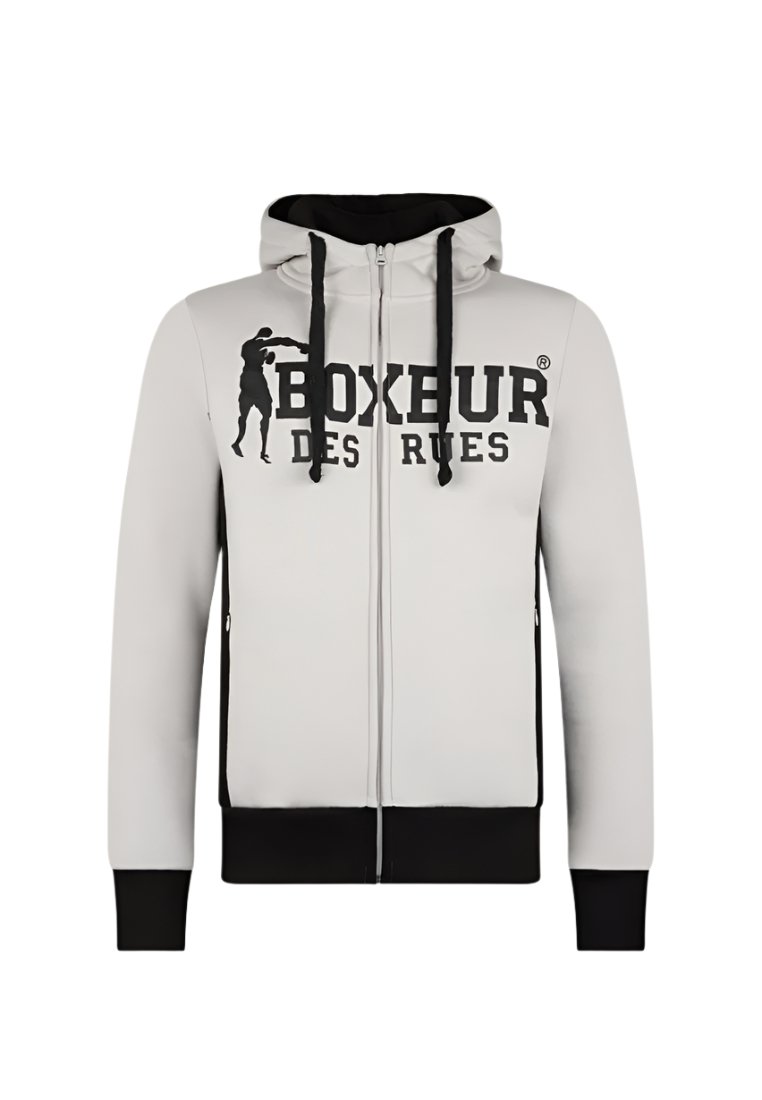 Felpa con cappuccio e zip integrale in grigio Sweatjackets Boxeur des Rues   