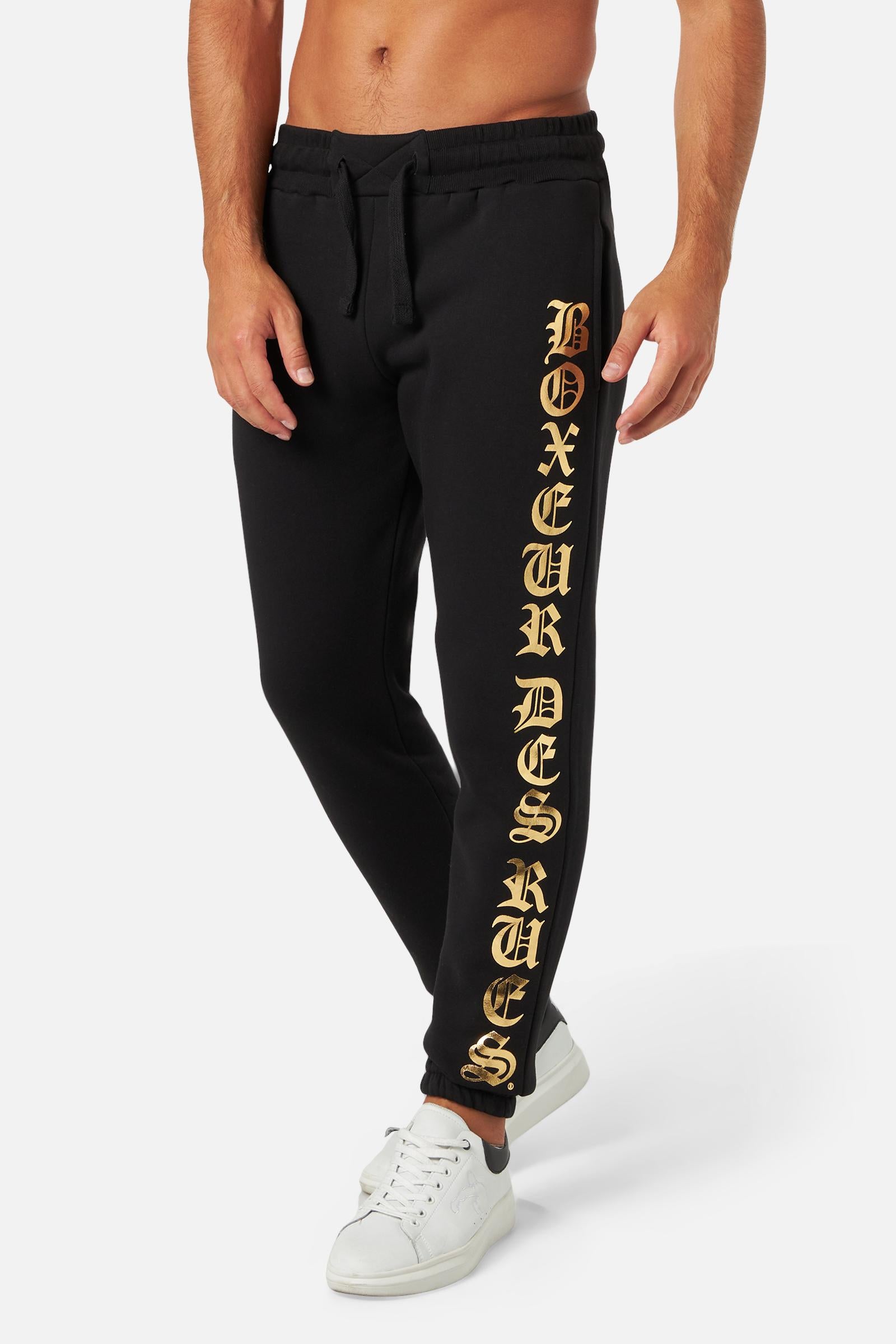 Pantaloni con felpa stampata in nero Boxeur des Rues   