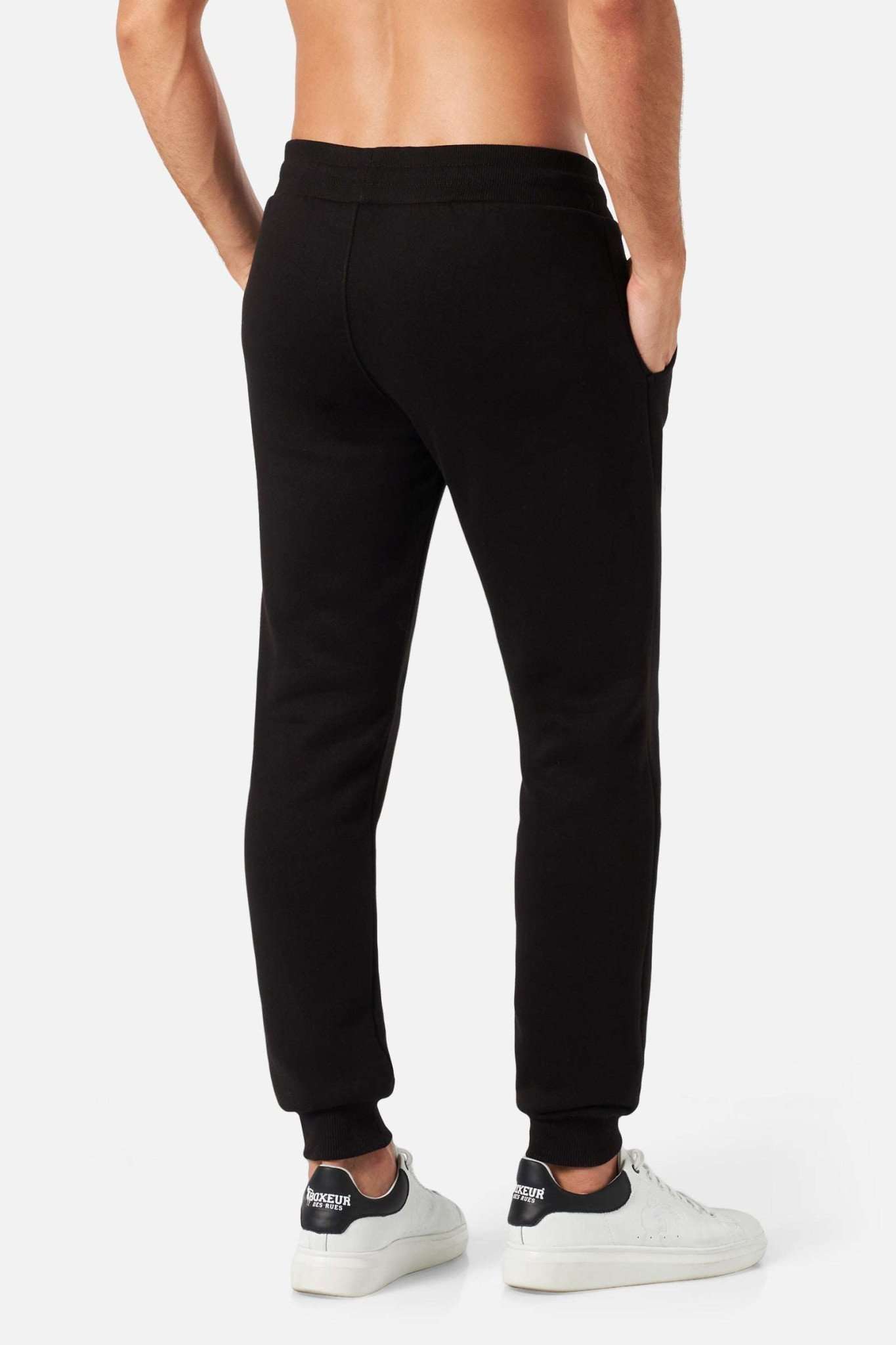 Pantaloni slim fit con logo in nero-oro Boxeur des Rues   