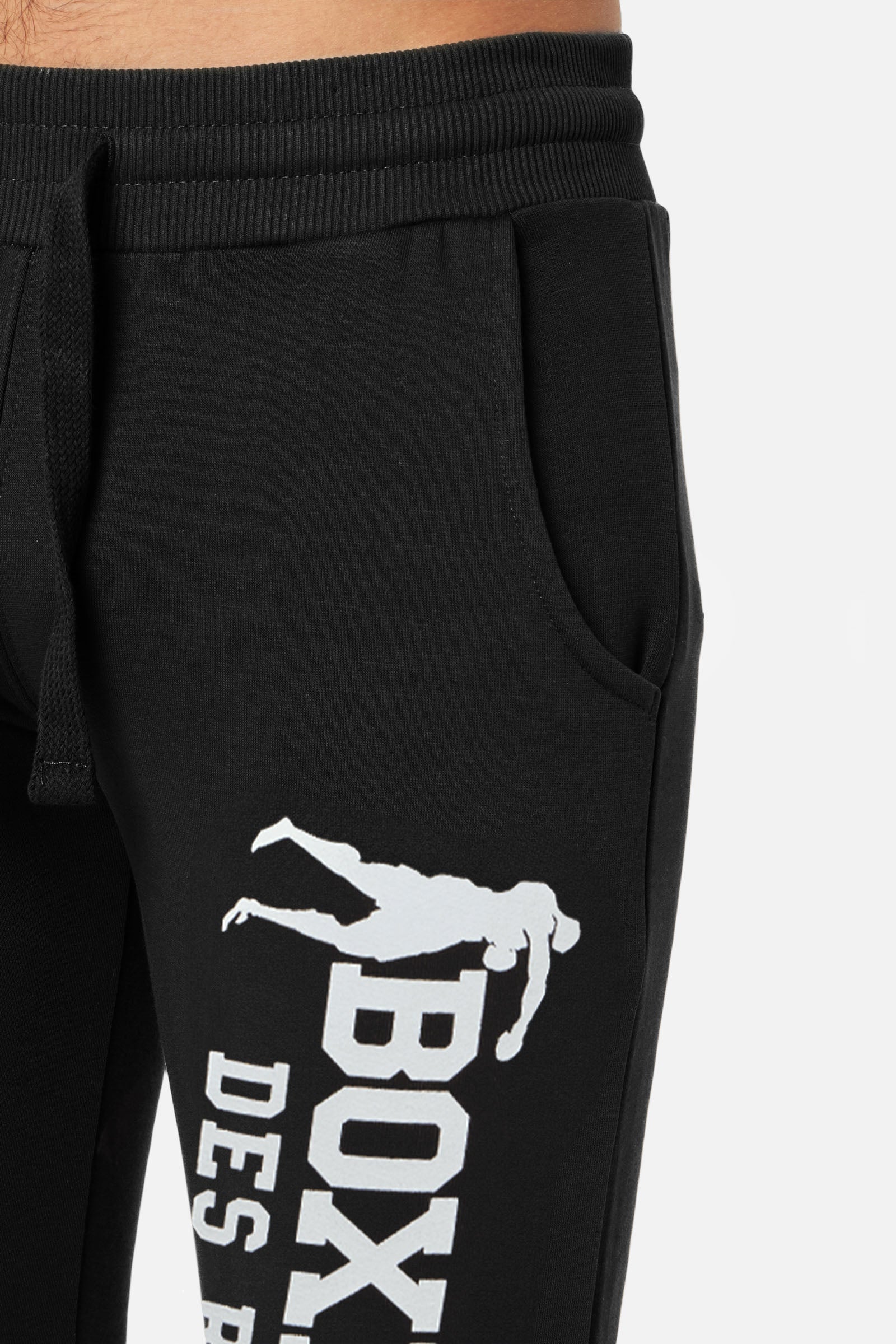 Pantaloni lunghi da uomo con logo in nero e bianco Boxeur des Rues   