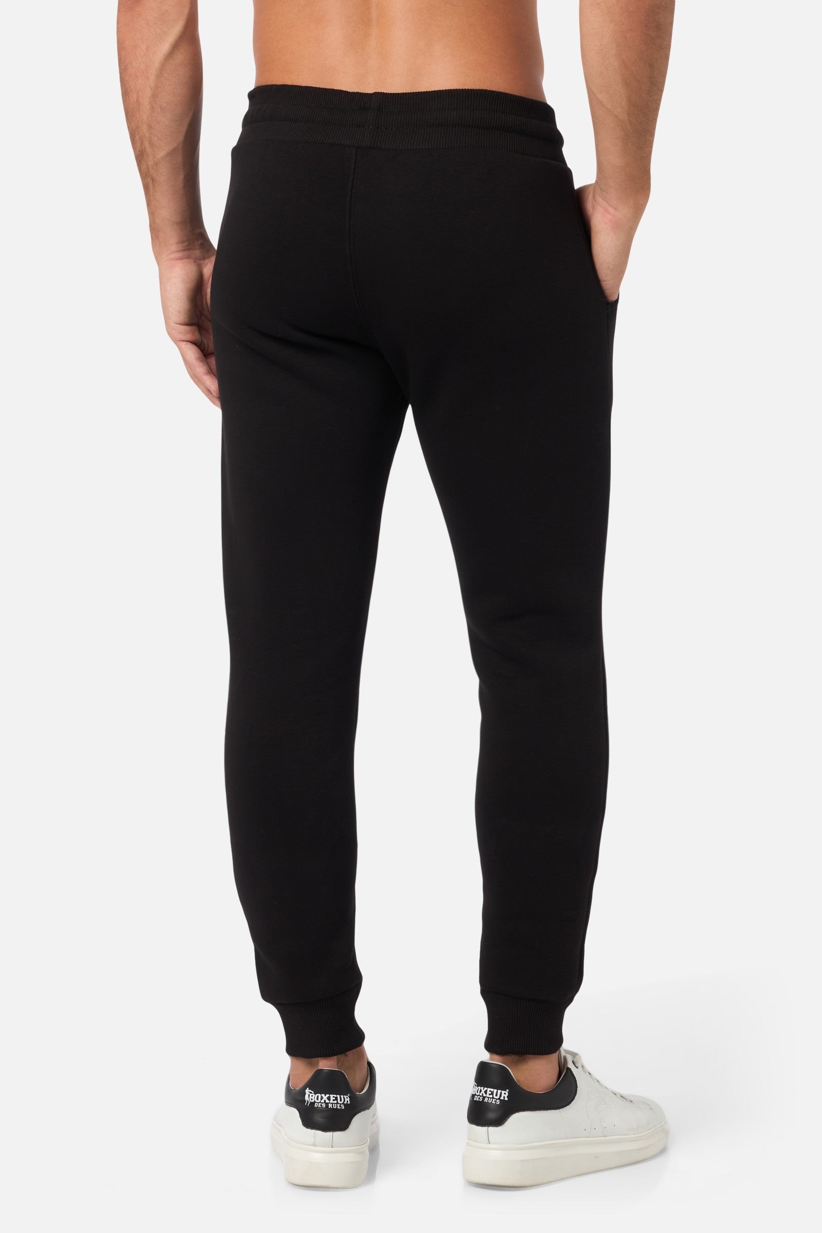 Pantaloni slim fit con logo in nero-oro Boxeur des Rues   