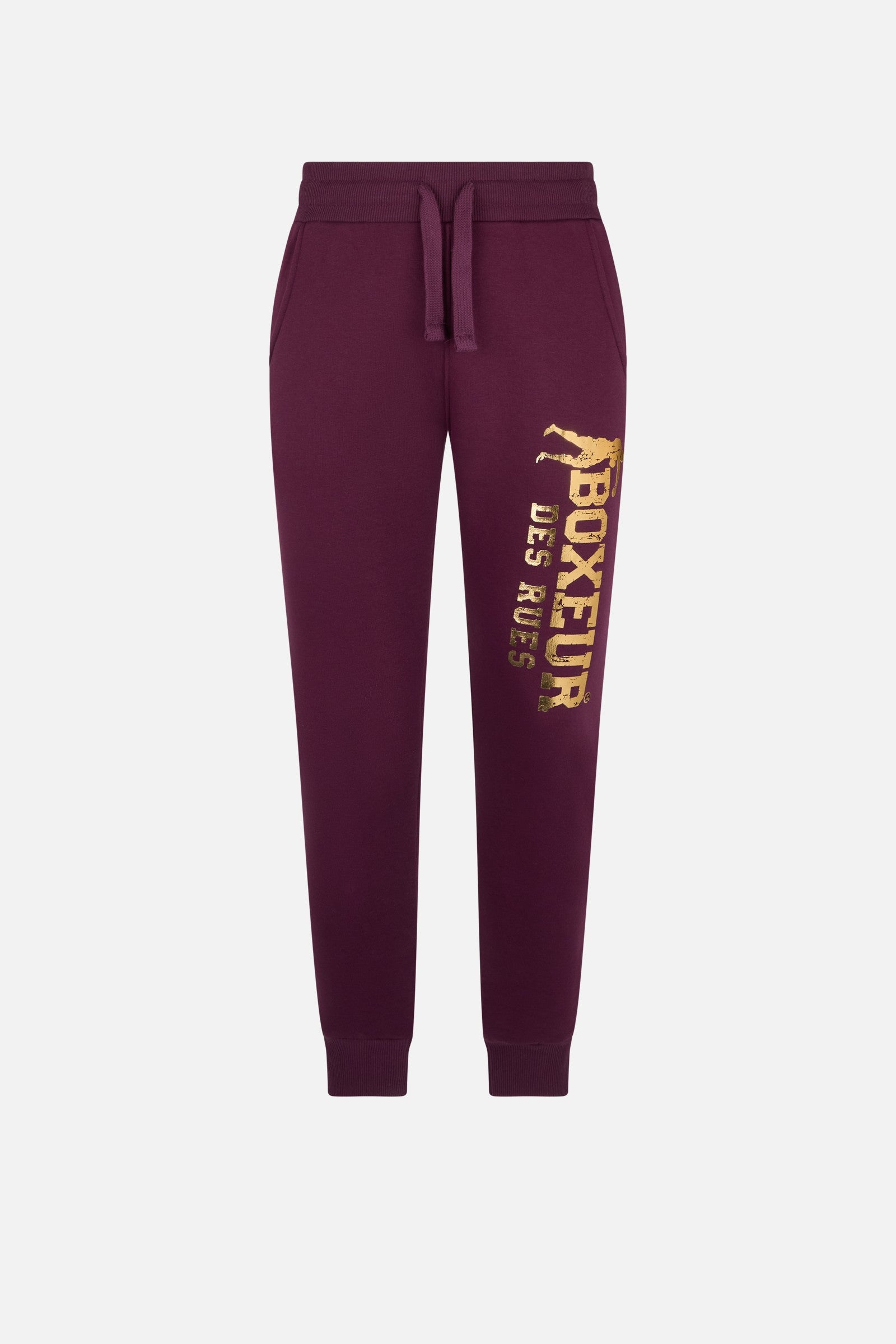 Pantaloni felpati slim fit con logo in vino Boxeur des Rues   