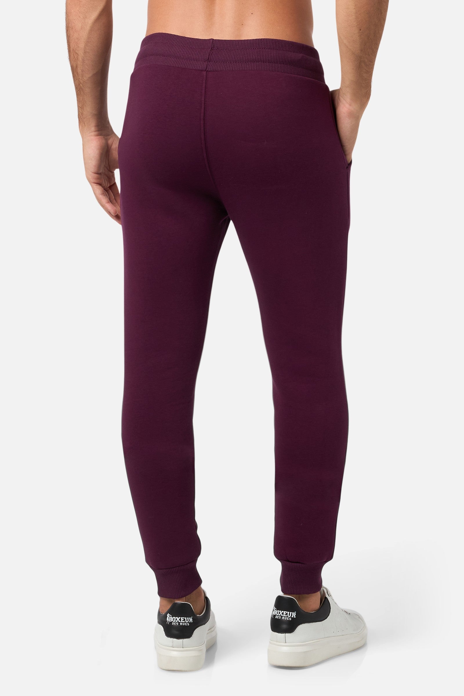 Pantaloni felpati slim fit con logo in vino Boxeur des Rues   