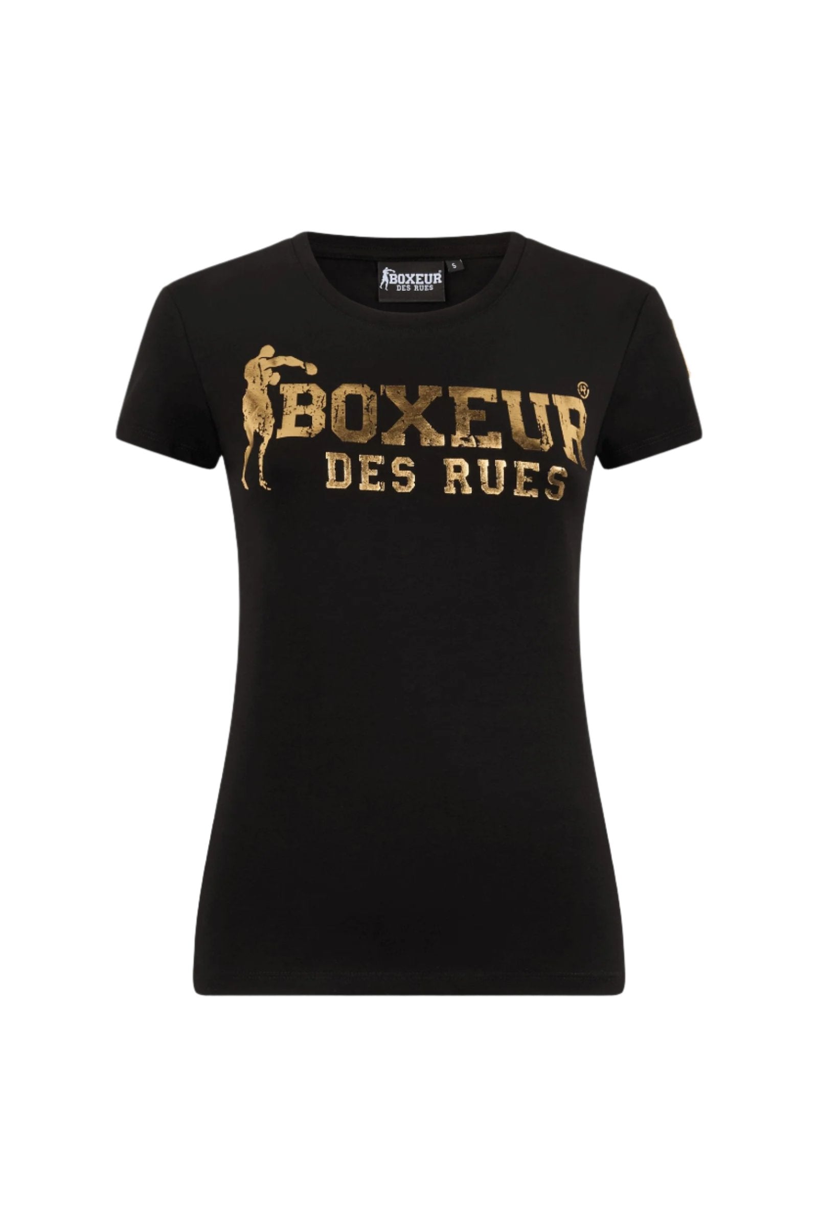 Maglietta con logo iconico in nero-oro T-Shirts Boxeur des Rues   