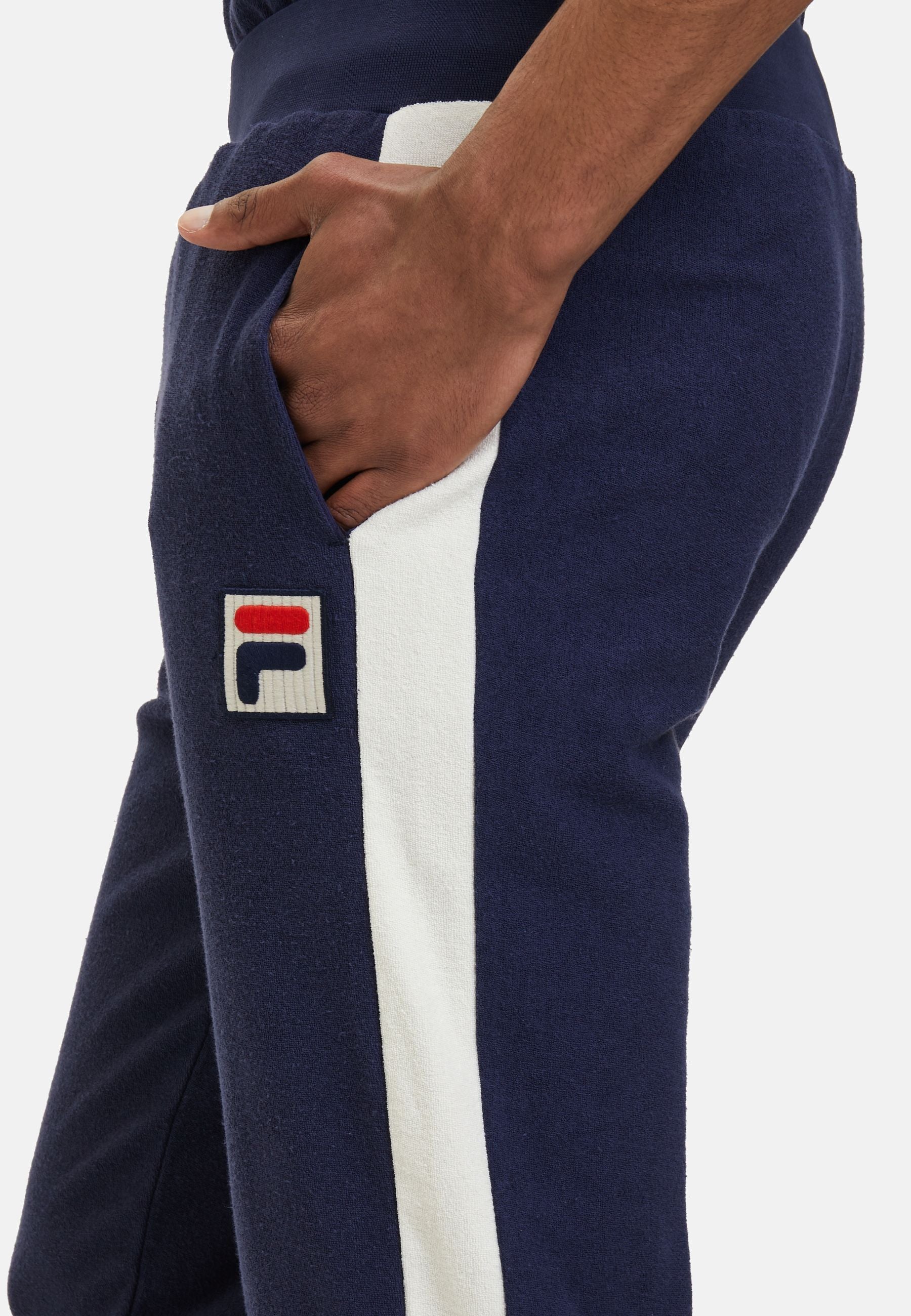 Pantaloni da corsa in spugna Laredo in nero Iris bianco antico Fila   