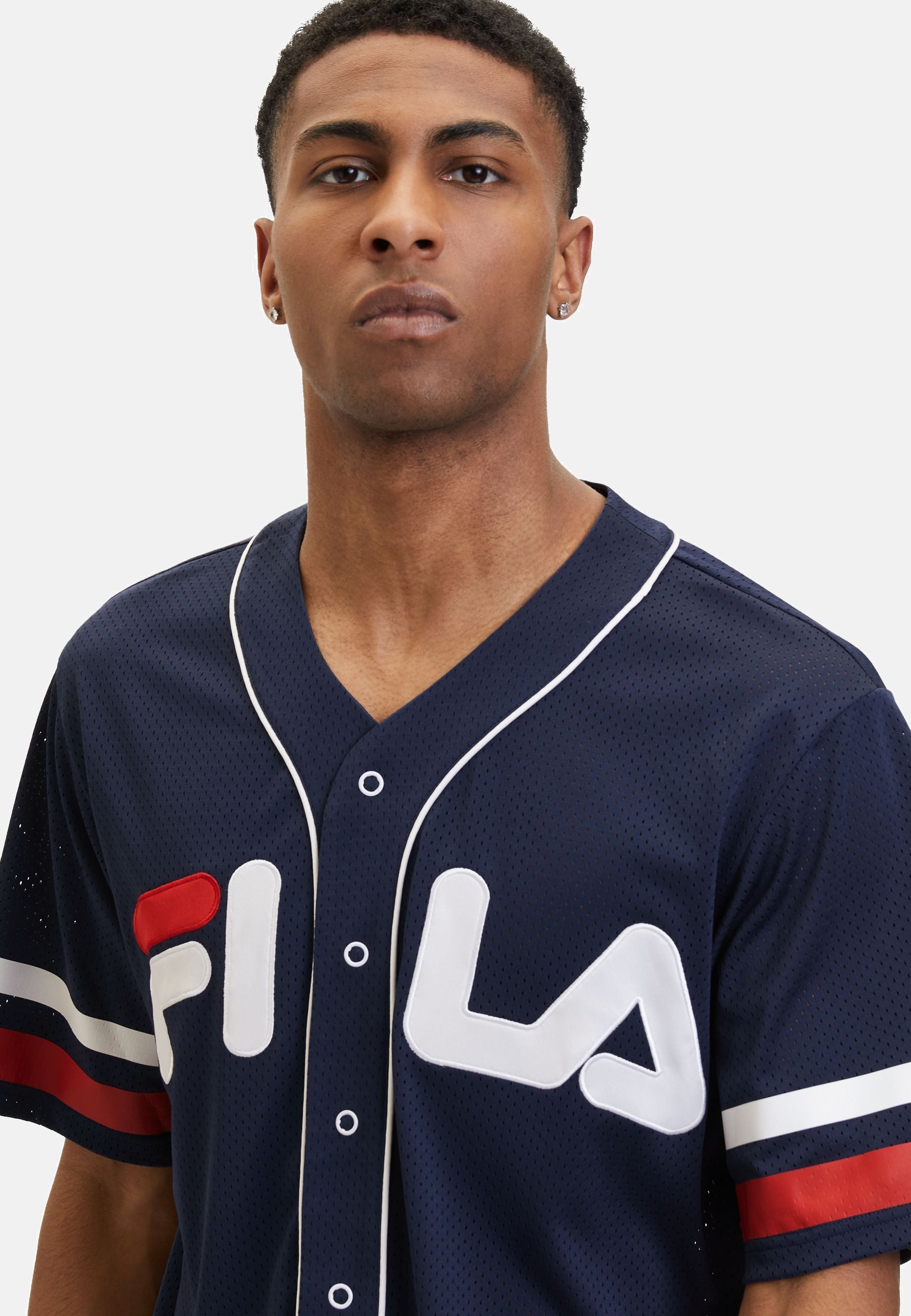 Camicia da baseball Lashio in nero Iris T-Shirts Fila   