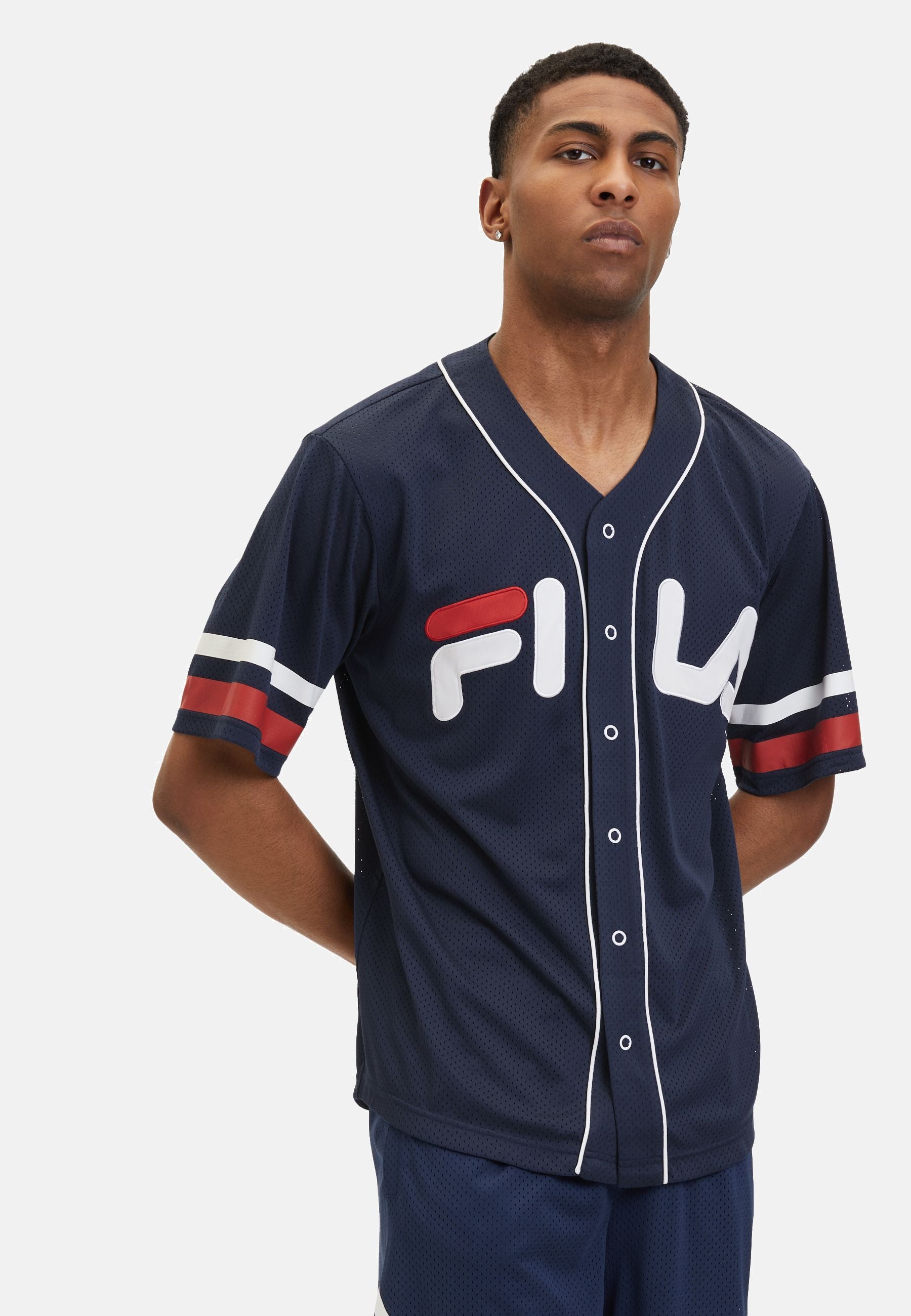 Camicia da baseball Lashio in nero Iris T-Shirts Fila   