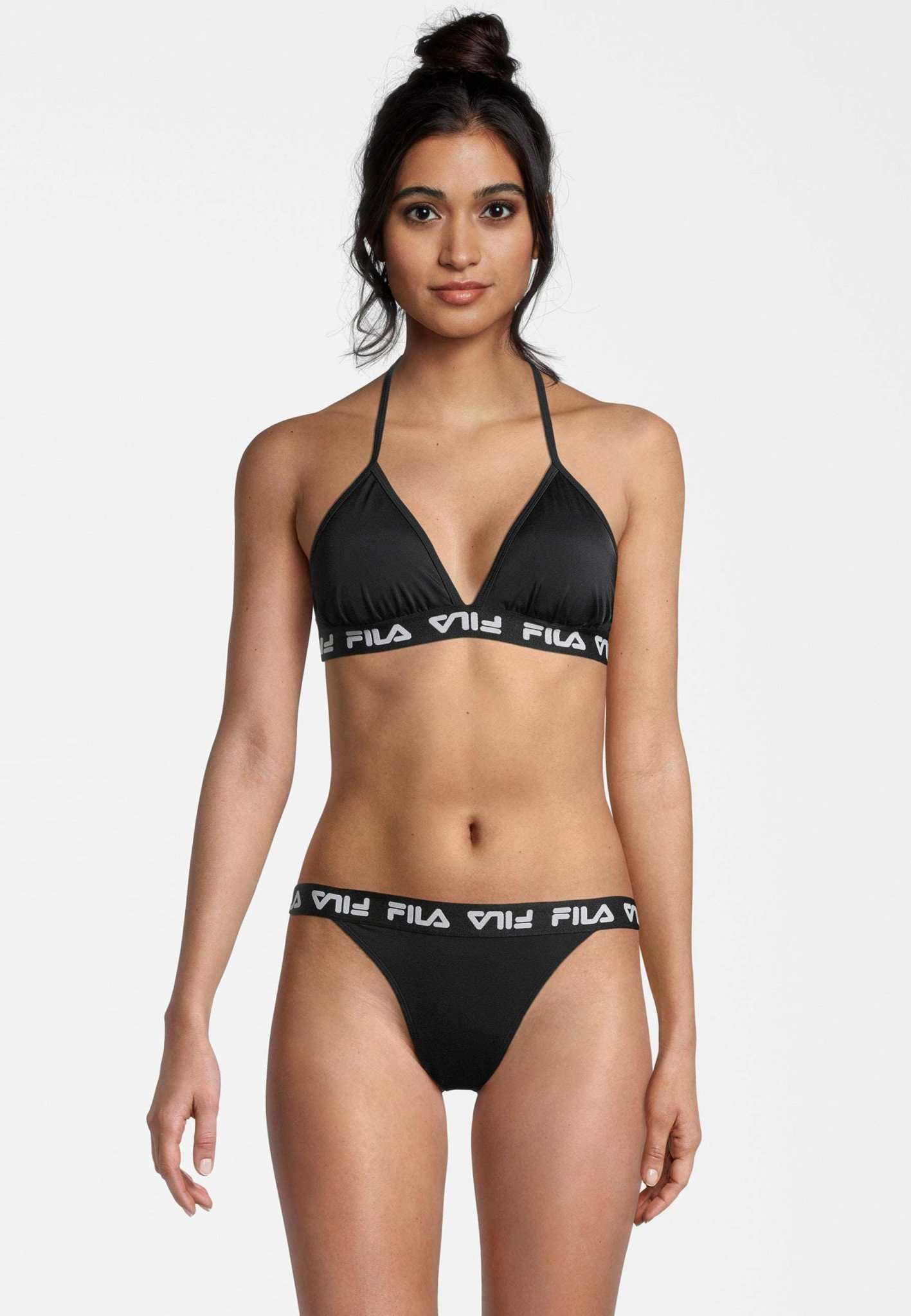 Bikini a triangolo con spacco in nero Fila   