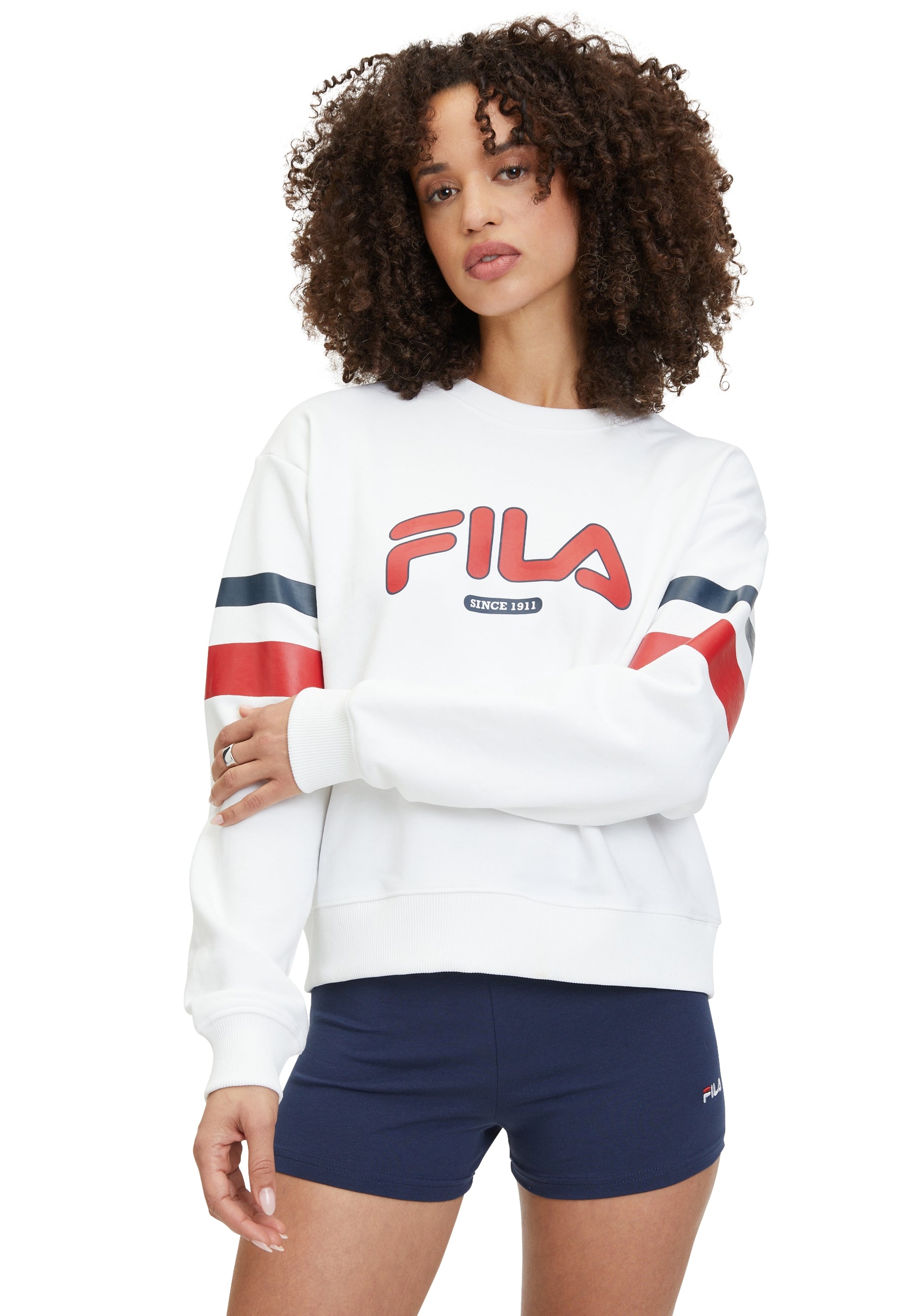 Felpa Latur Graphic Crew Sweat in bianco brillante Fila   