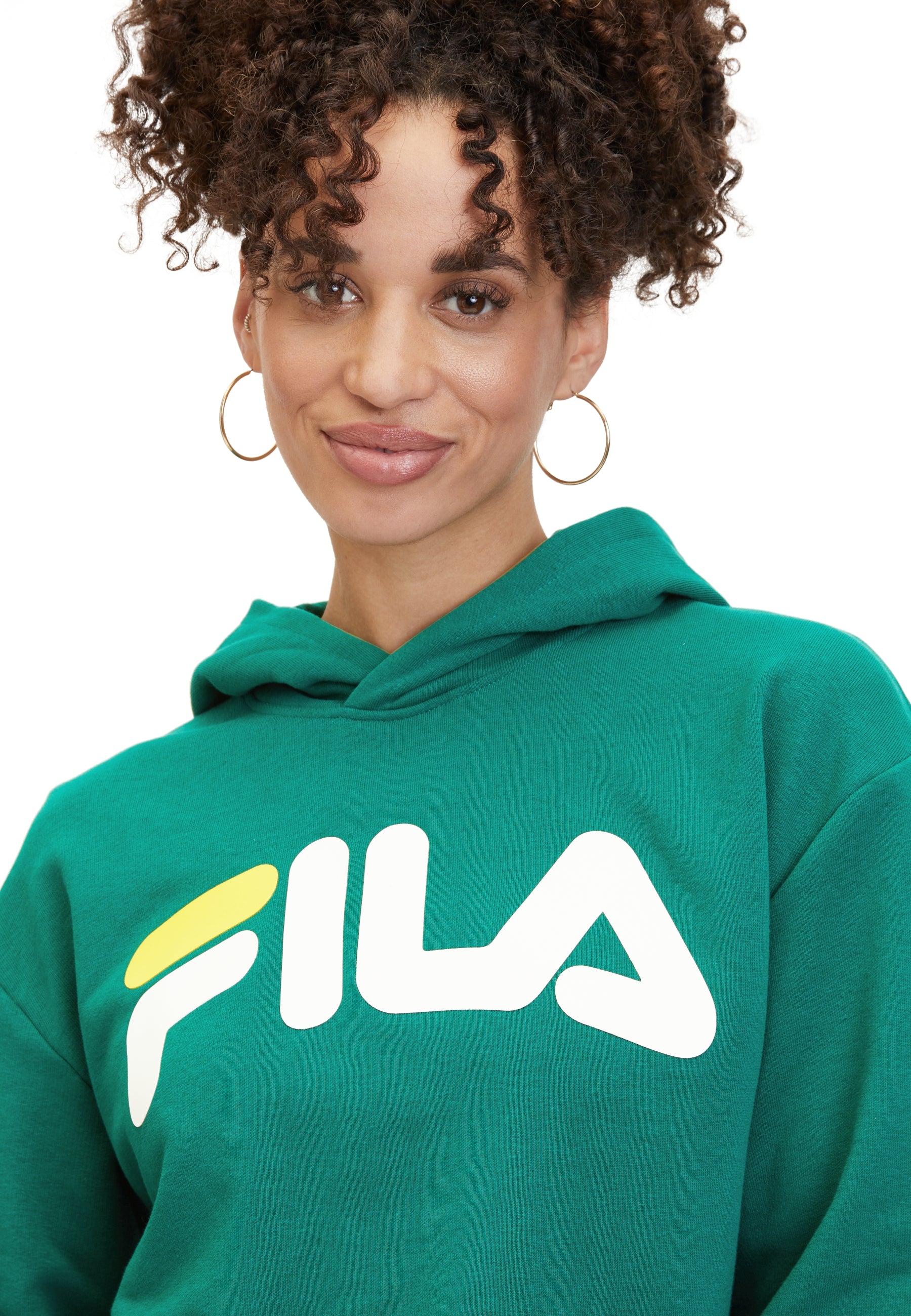 Felpa con cappuccio Lafia Cropped Logo in avventurina Fila   