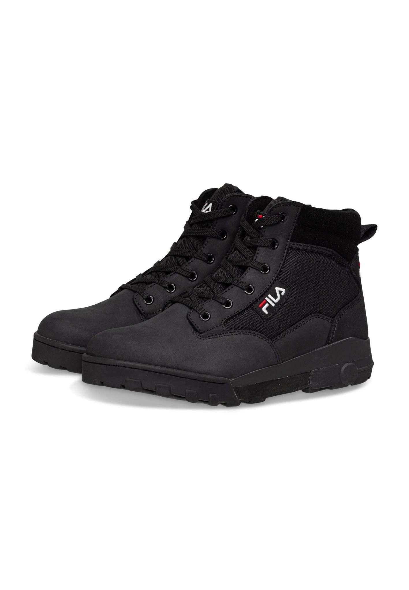 Grunge II Mid in Nero: stivaletti stringati Fila   