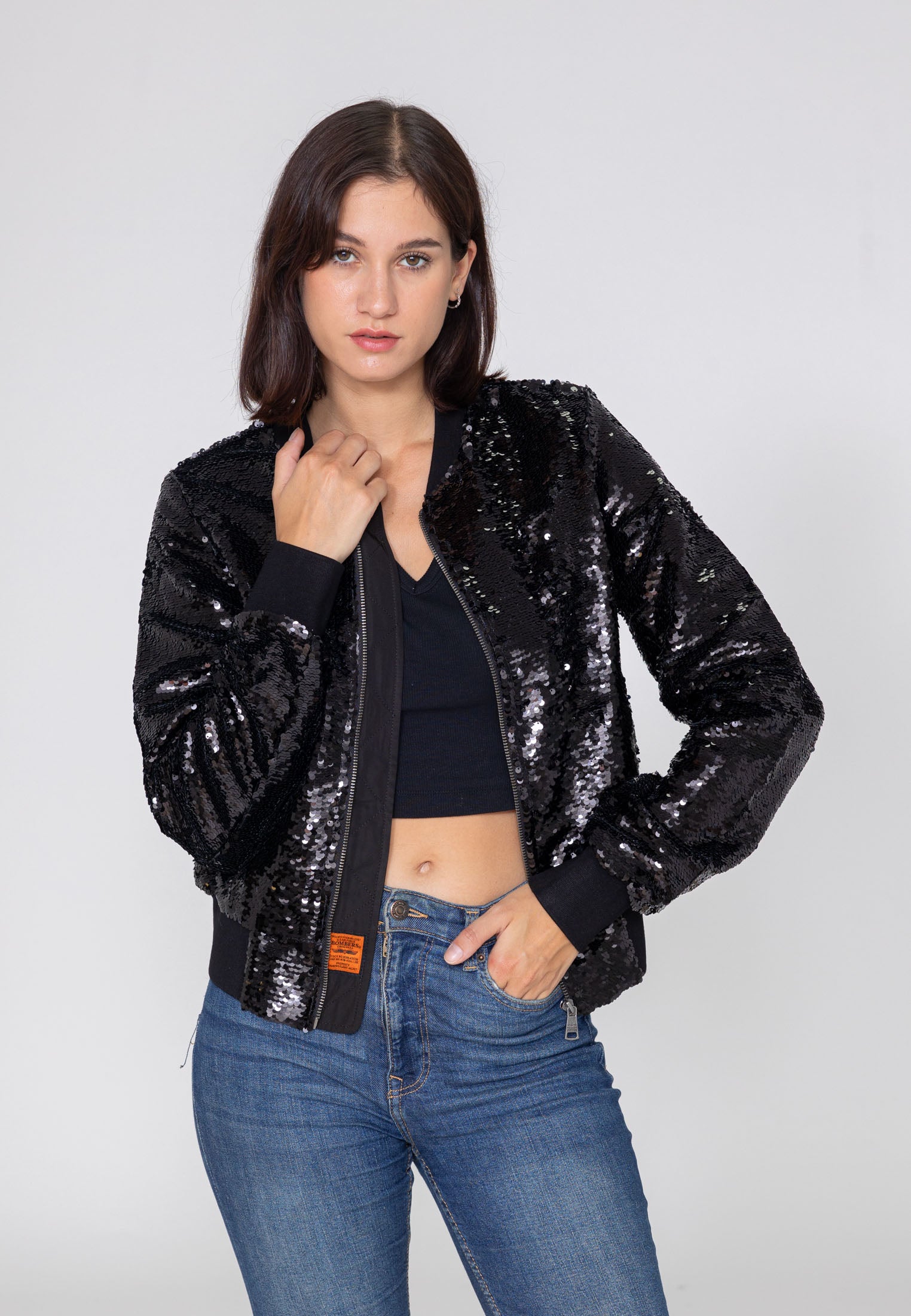 Giacca bomber Glitter W in Black Jackets Bombers Original   