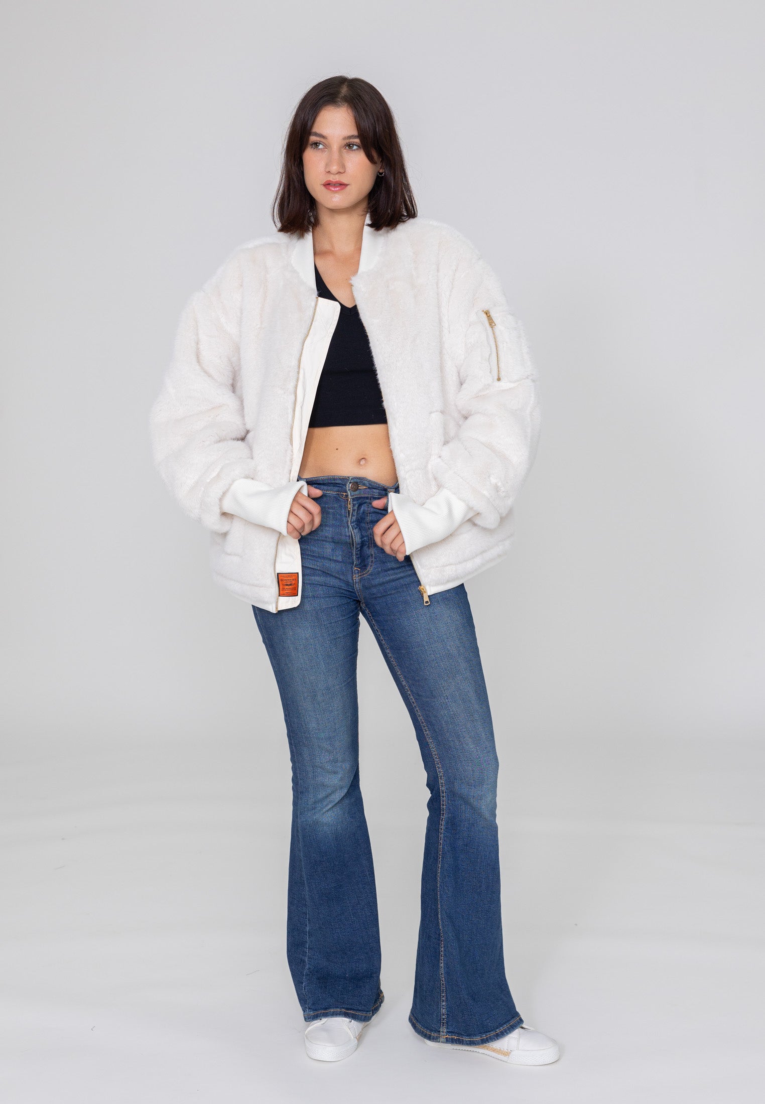 Giacca Bomber Helsinki W in Bianco Bombers Original   