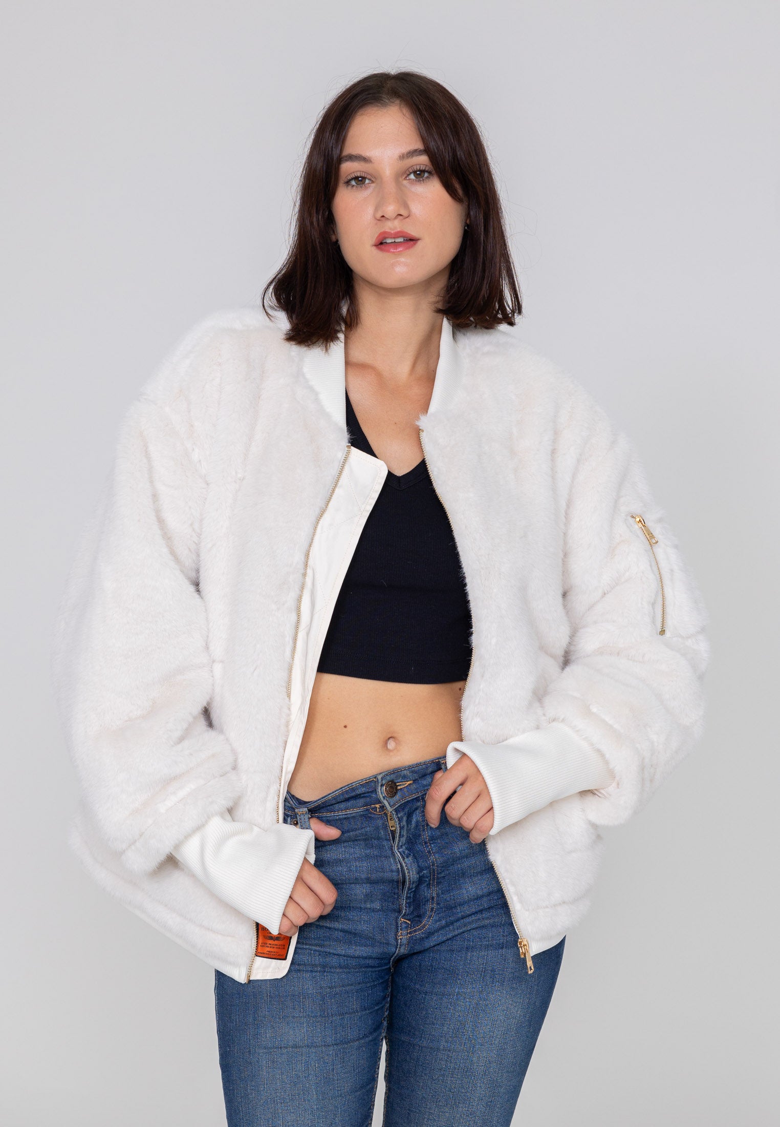 Giacca Bomber Helsinki W in Bianco Bombers Original   