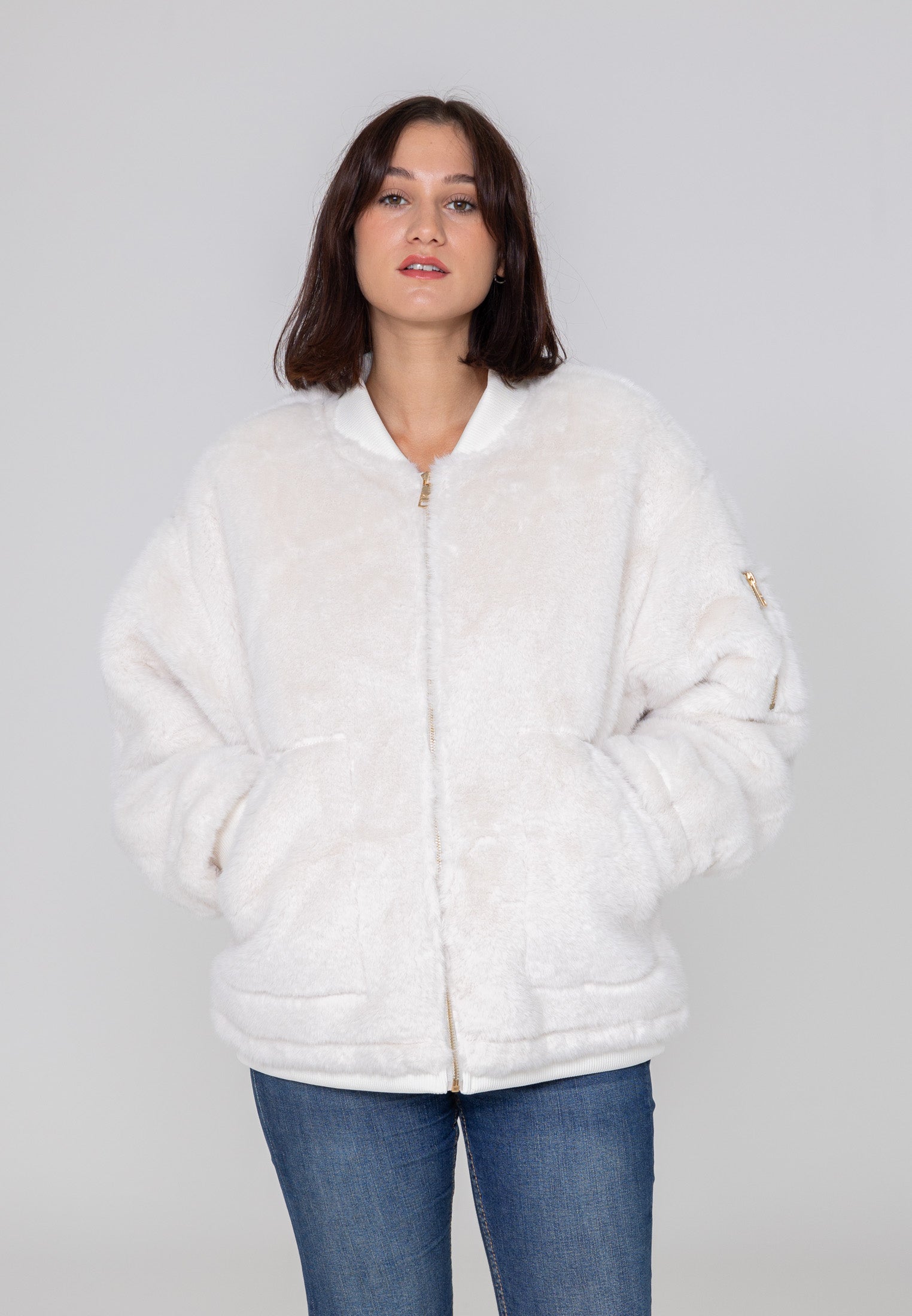 Giacca Bomber Helsinki W in Bianco Bombers Original   