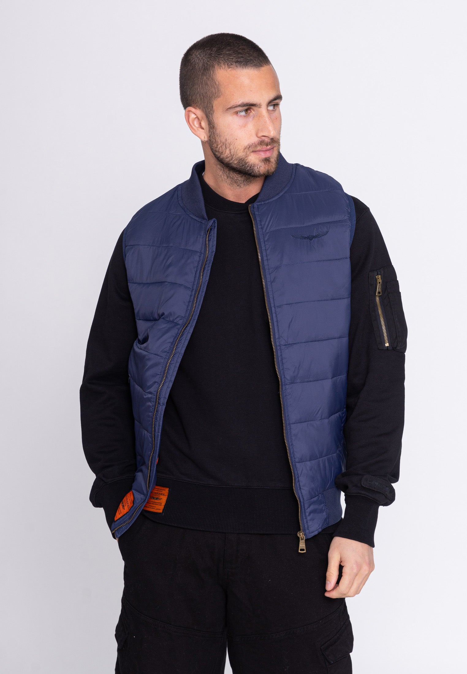 Houston M - Gilet trapuntato in blu Bombers Original   