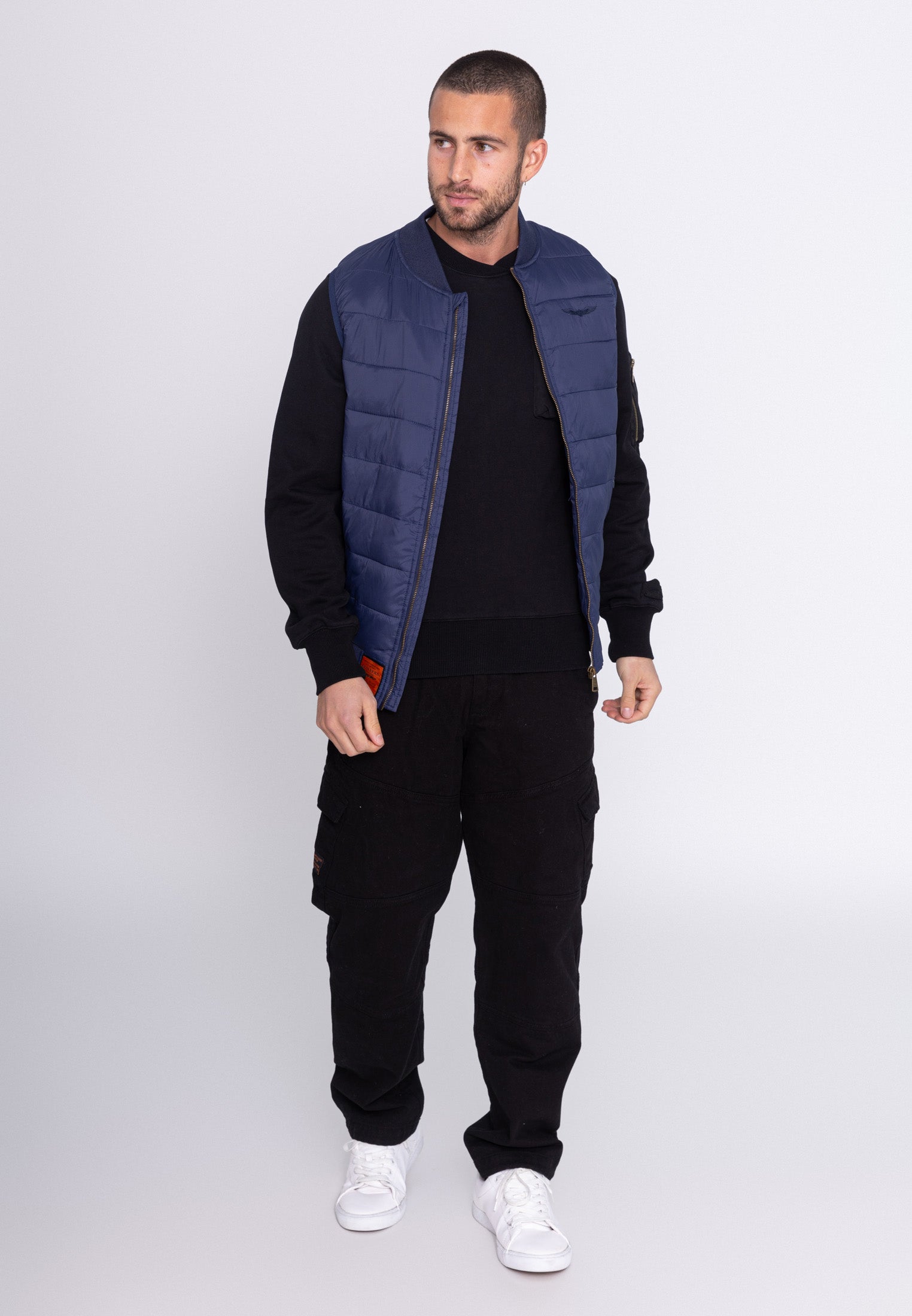 Houston M - Gilet trapuntato in blu Bombers Original   