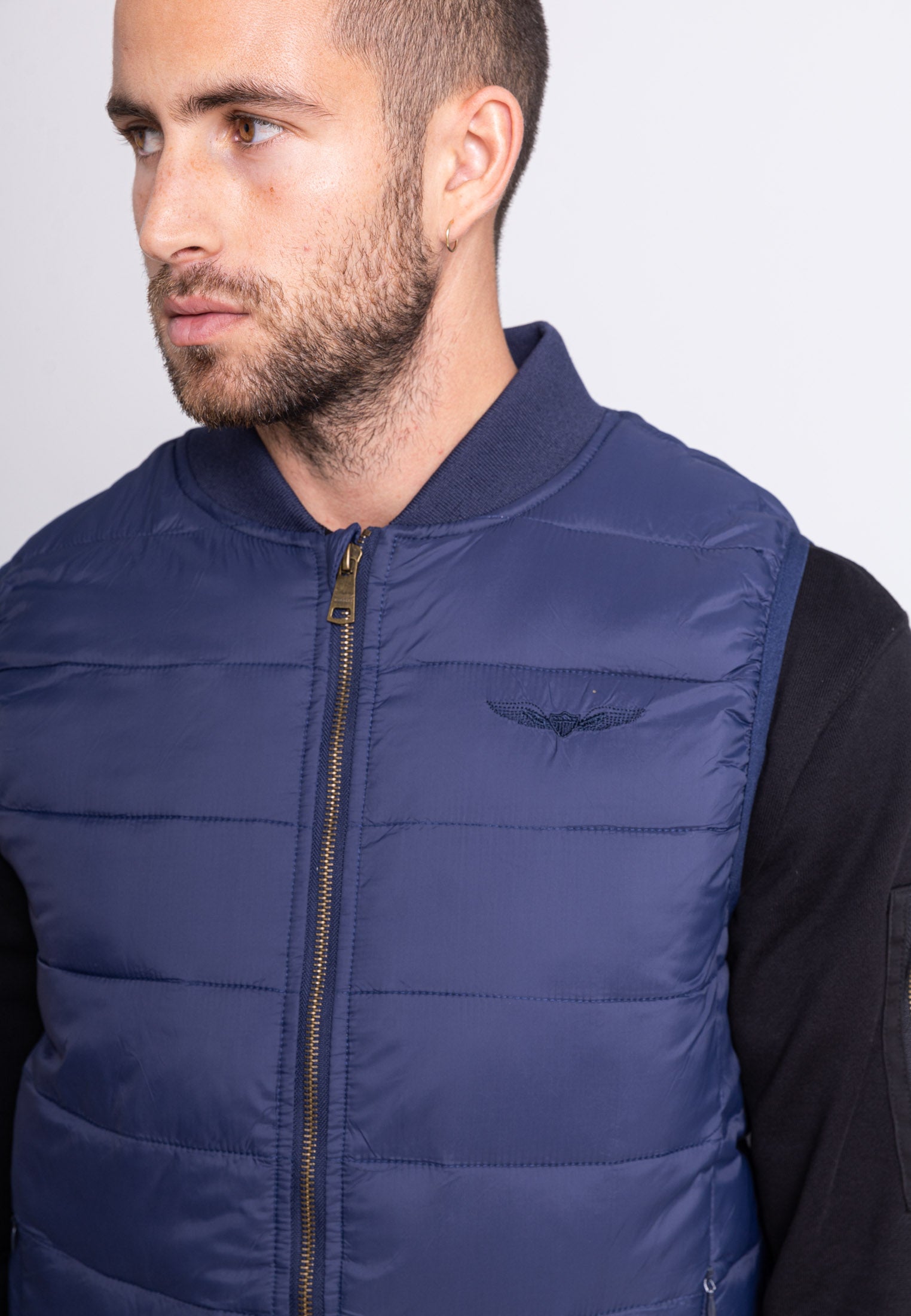 Houston M - Gilet trapuntato in blu Bombers Original   