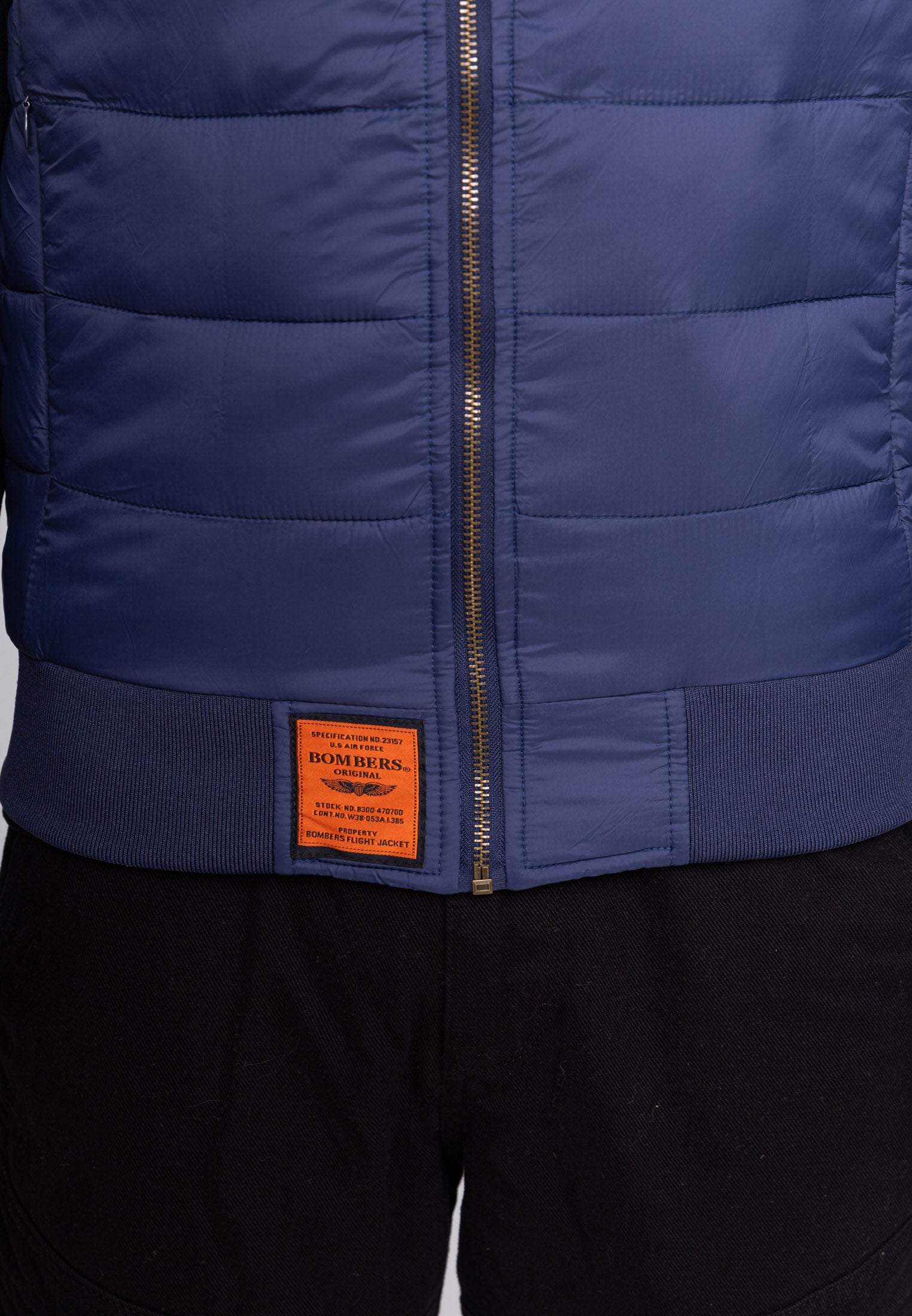 Houston M - Gilet trapuntato in blu Bombers Original   