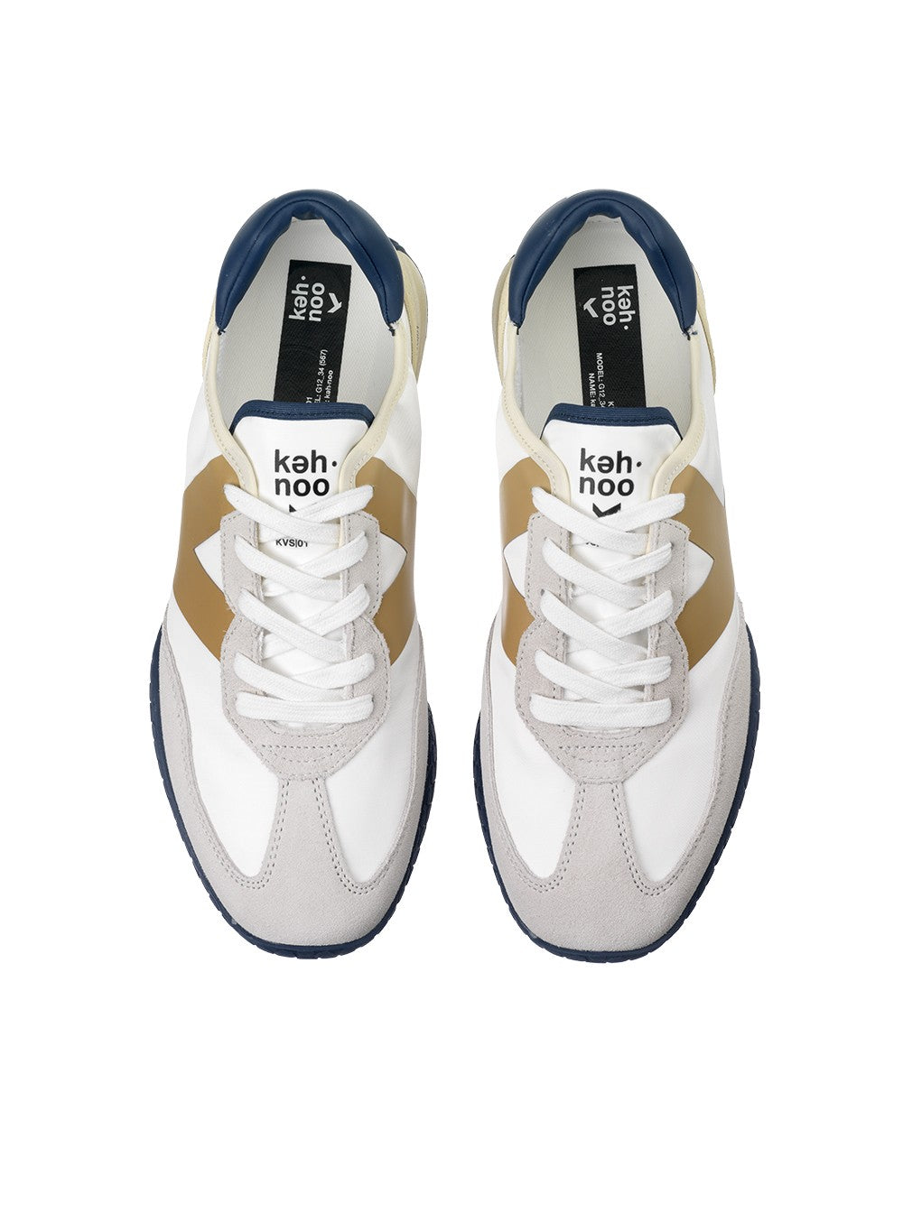 Ambasciatore in Bianco/Beige/Navy Sneakers Keh-Noo   