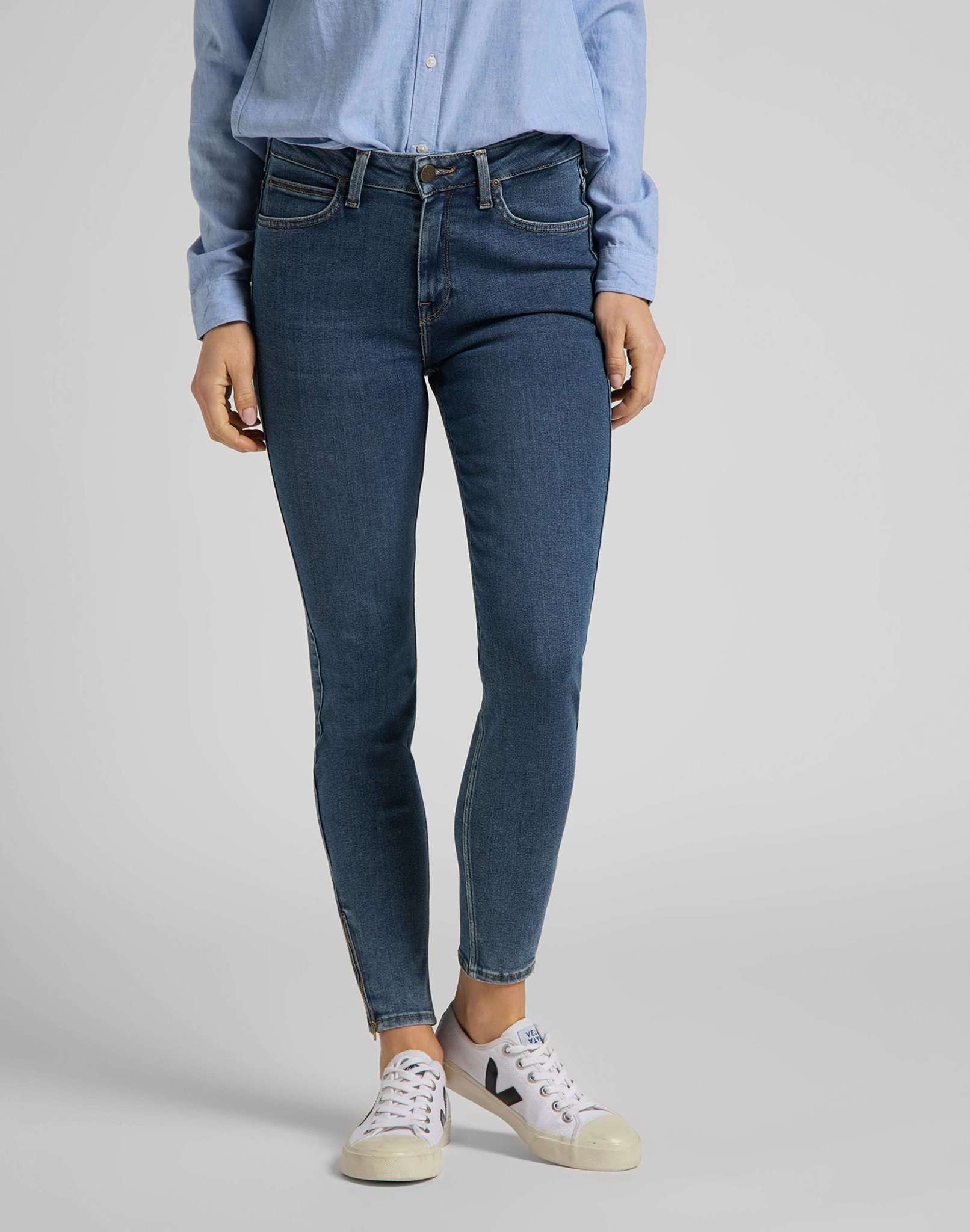 Scarlett High Zip in jeans Mid Ely Lee   