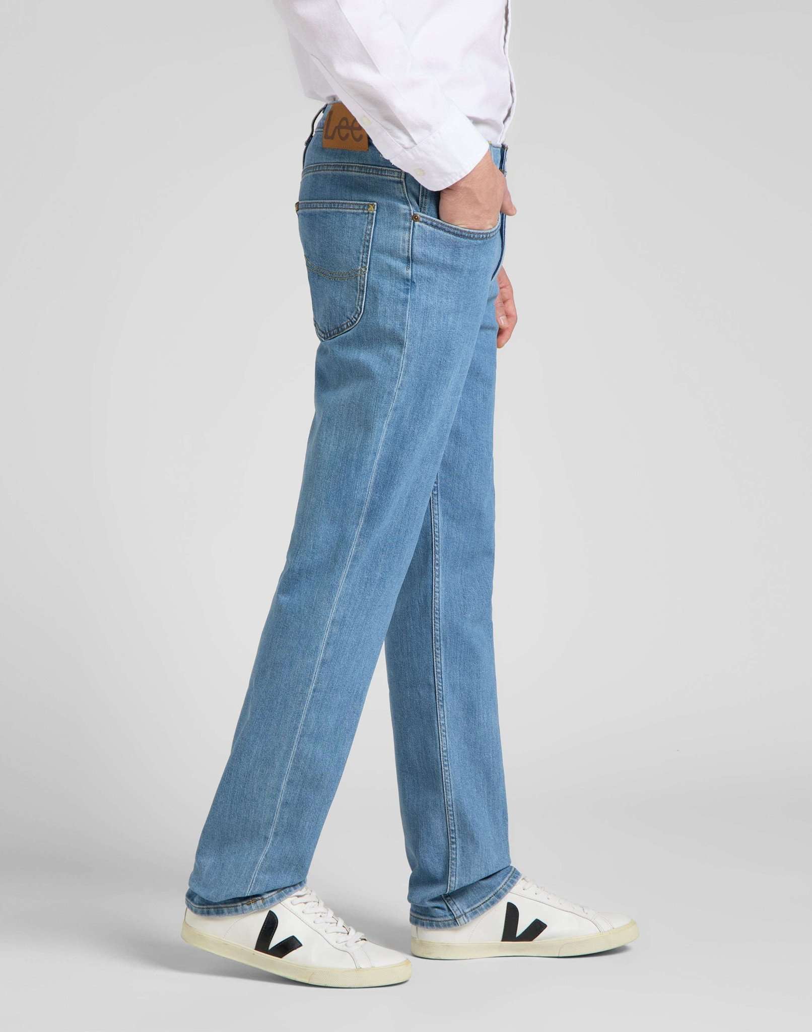 Jeans Brooklyn Straight in pietra chiara Lee   