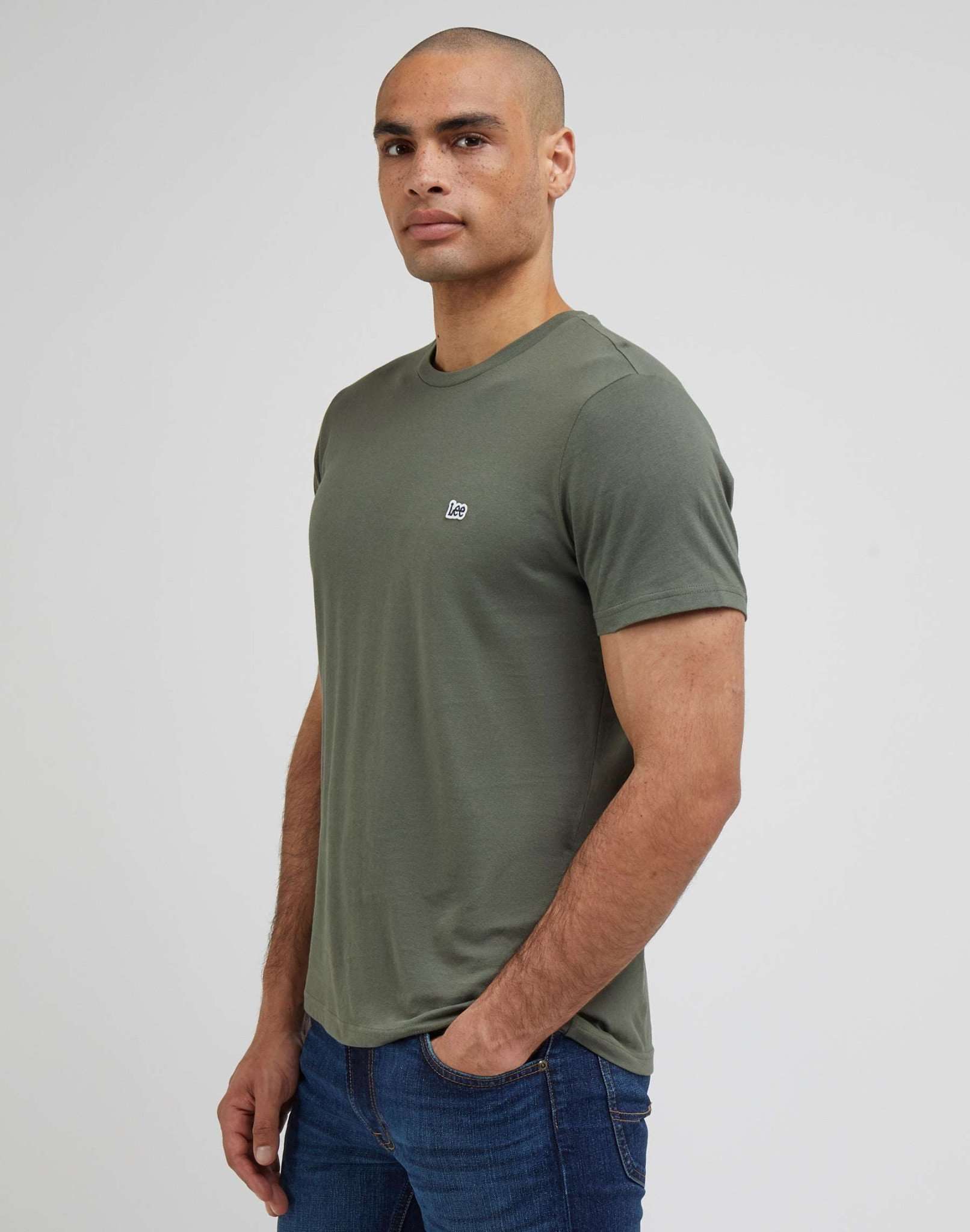 Maglietta con logo Patch in Olive Grove T-Shirts Lee   