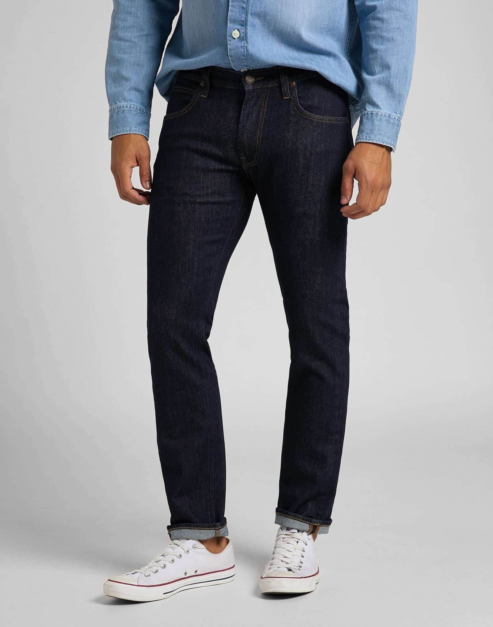 Jeans Daren Zip Fly in Rinse Lee   