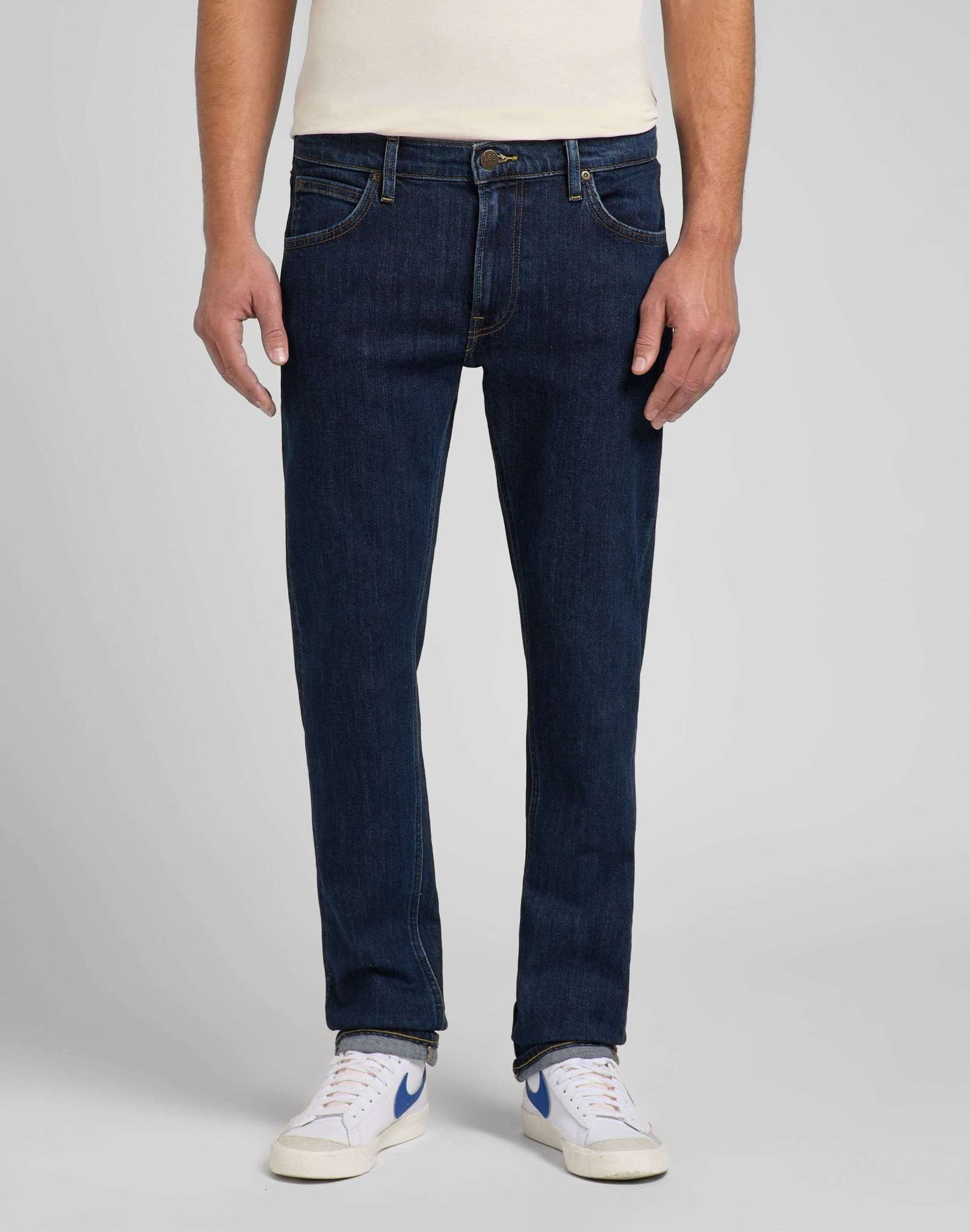 Jeans Daren Zip Fly Low Stretch in pietra scura profonda Lee   