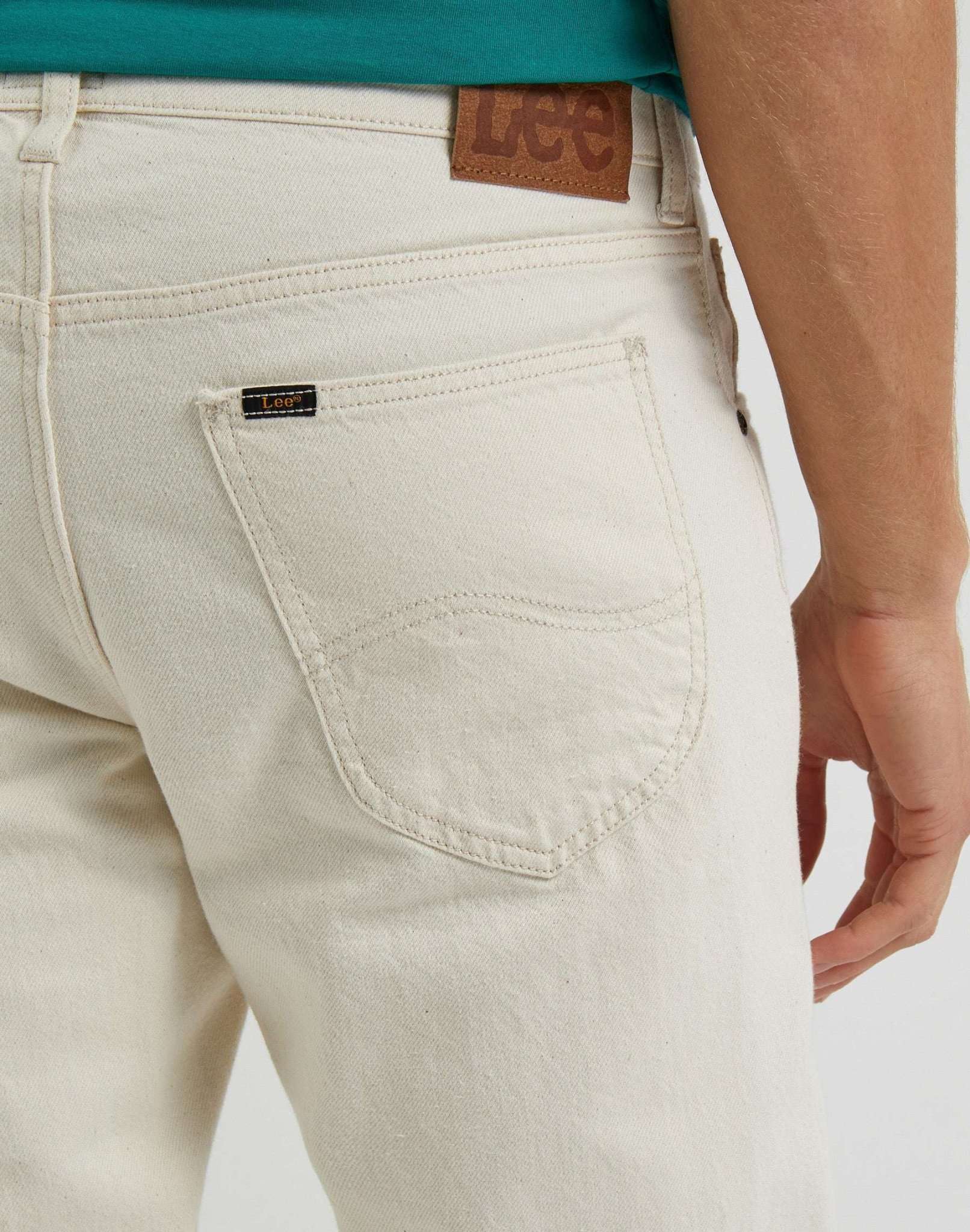 Pantaloni Daren Zip Fly Non Stretch in ecru Lee   