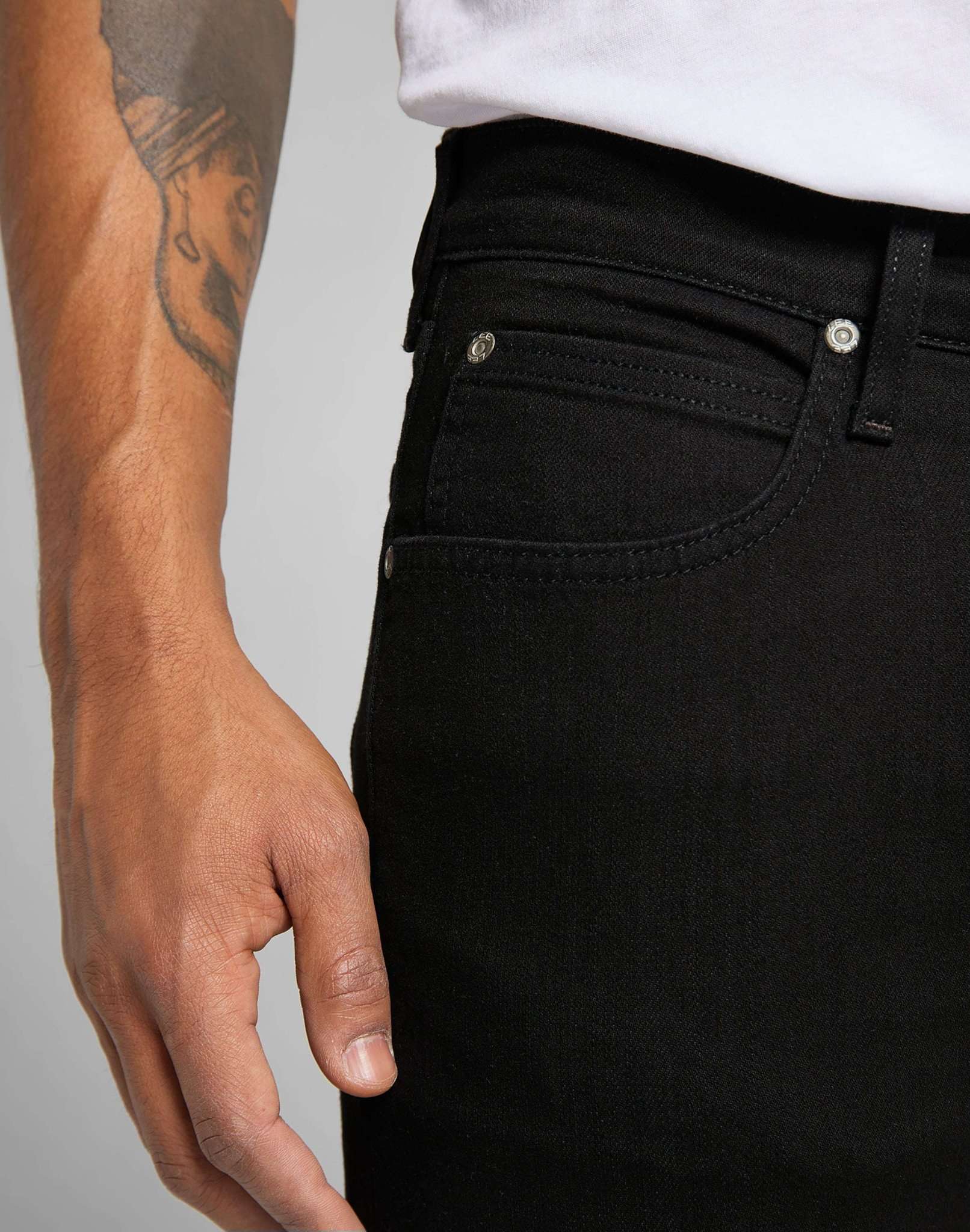 Jeans Luke Low Stretch in nero pulito Lee   