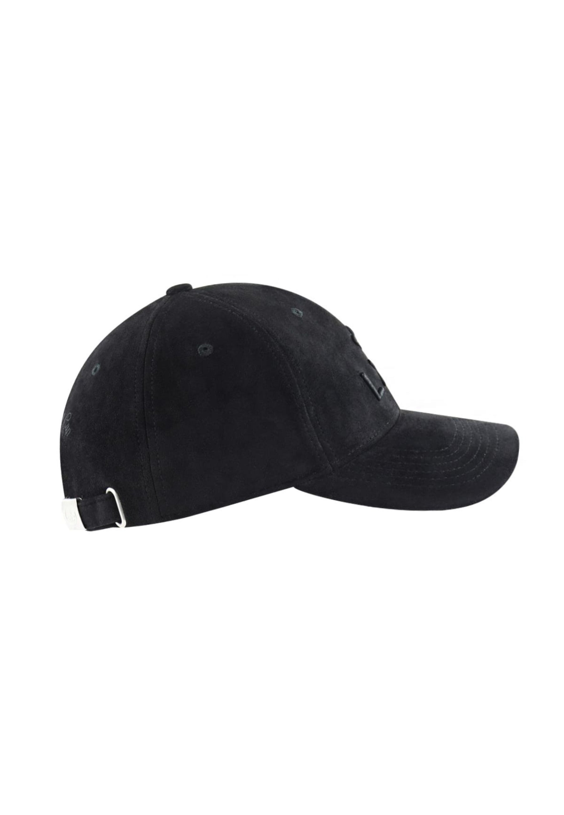 Casquette Suédine in Cappellini Noir LXH   