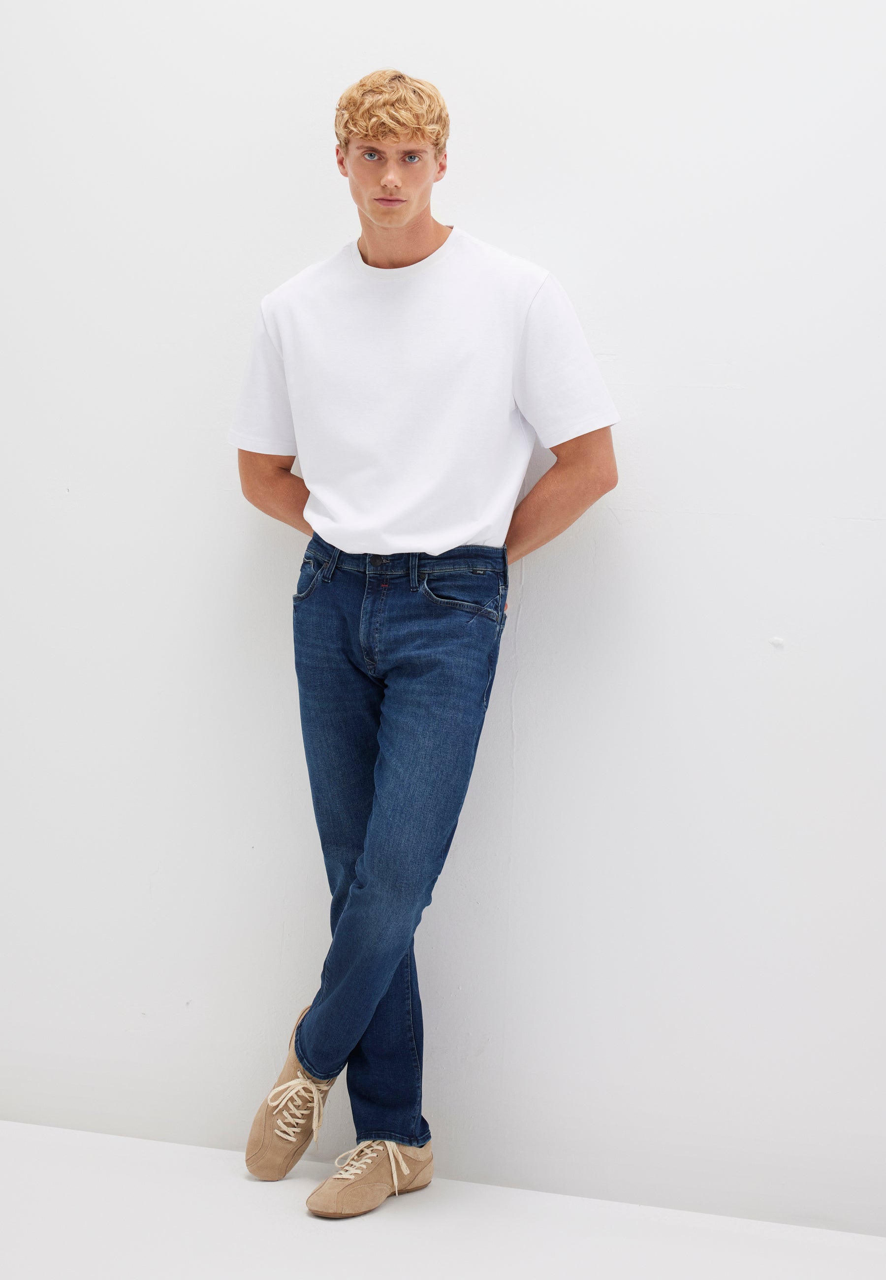 Marcus in Jeans Ultra Move spazzolato scuro Mavi