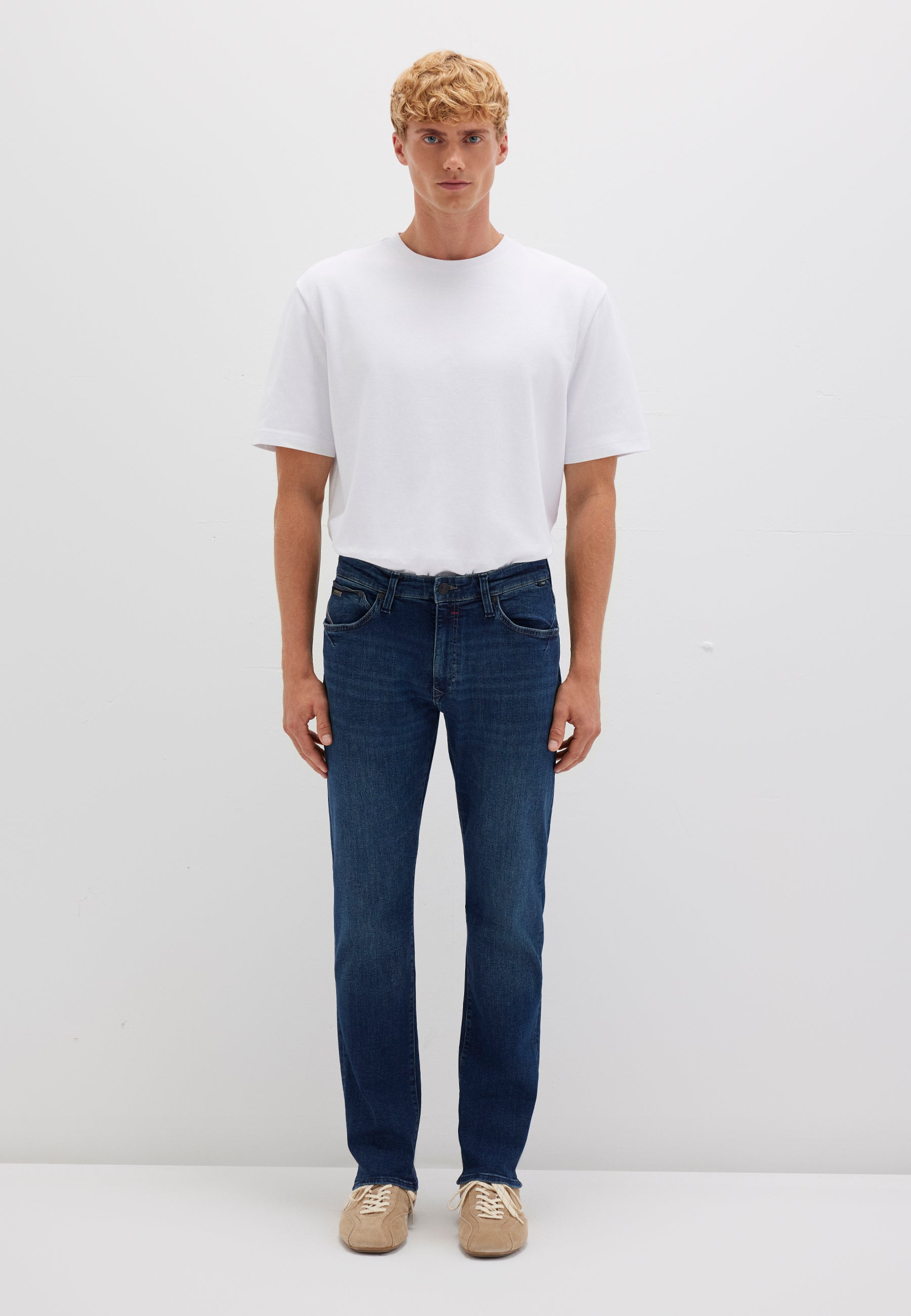 Marcus in Jeans Ultra Move spazzolato scuro Mavi
