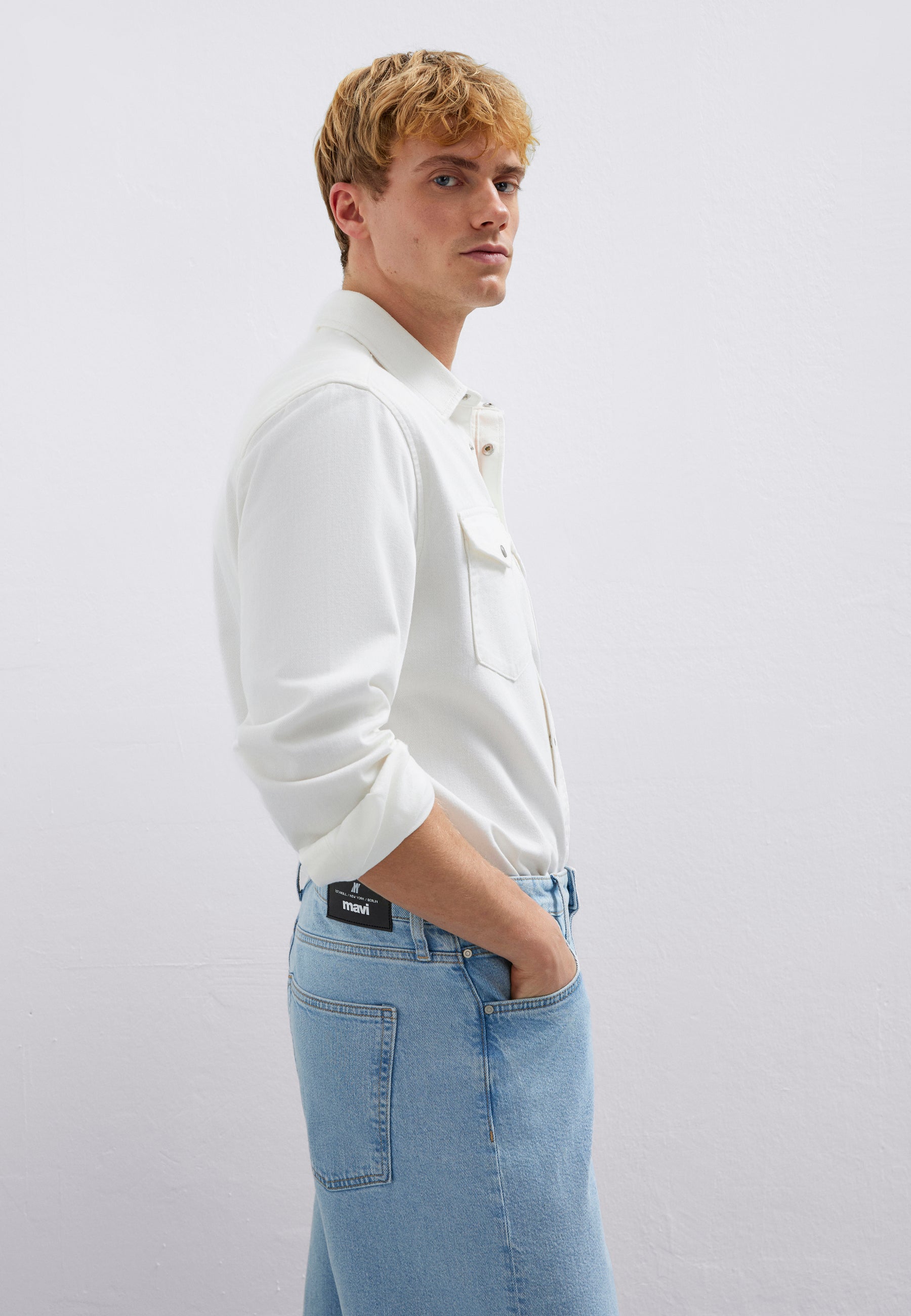 Ted in camicia di jeans bianco sporco Mavi