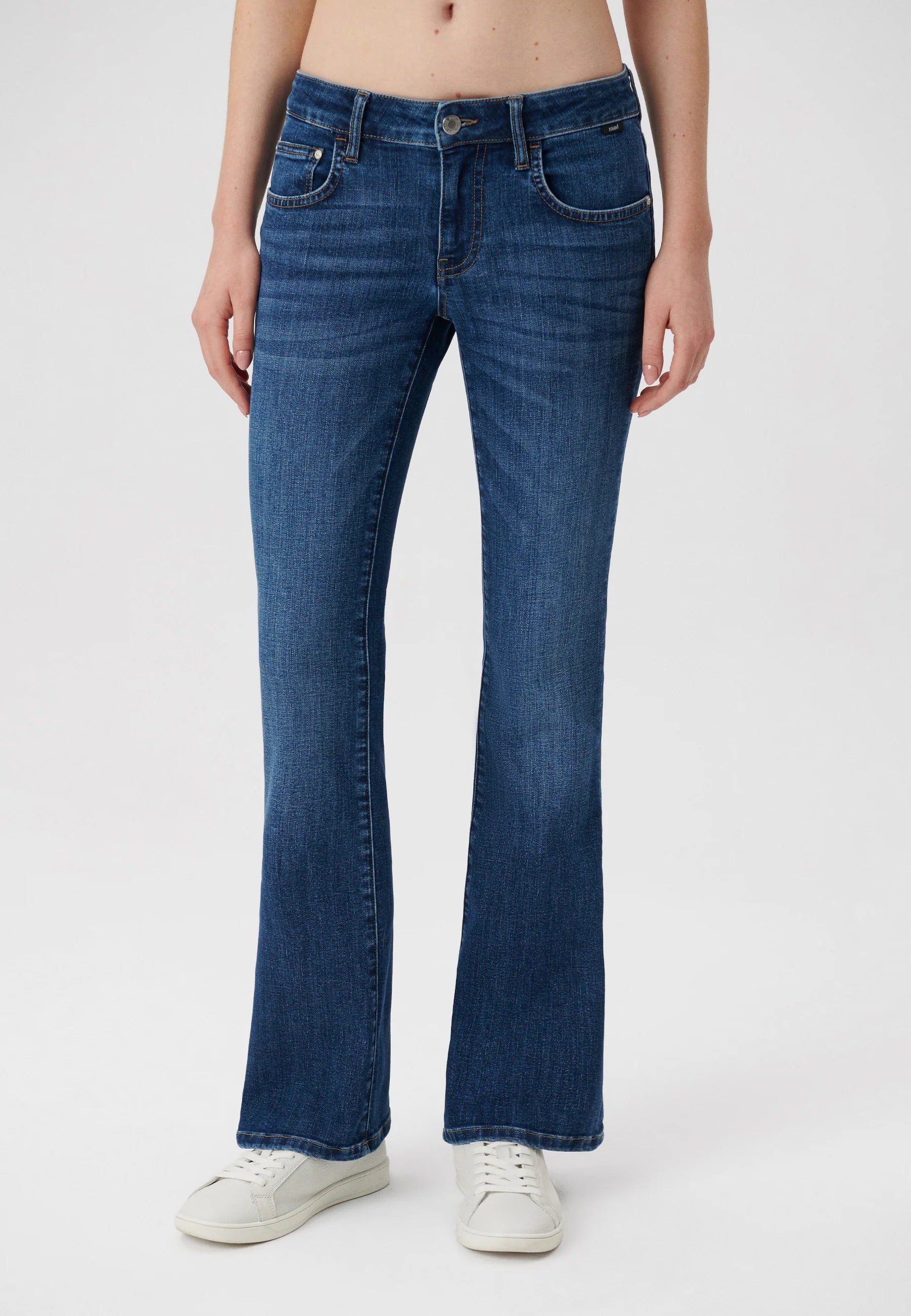 Bella - Jeans a vita media in strass spazzolato scuro Mavi
