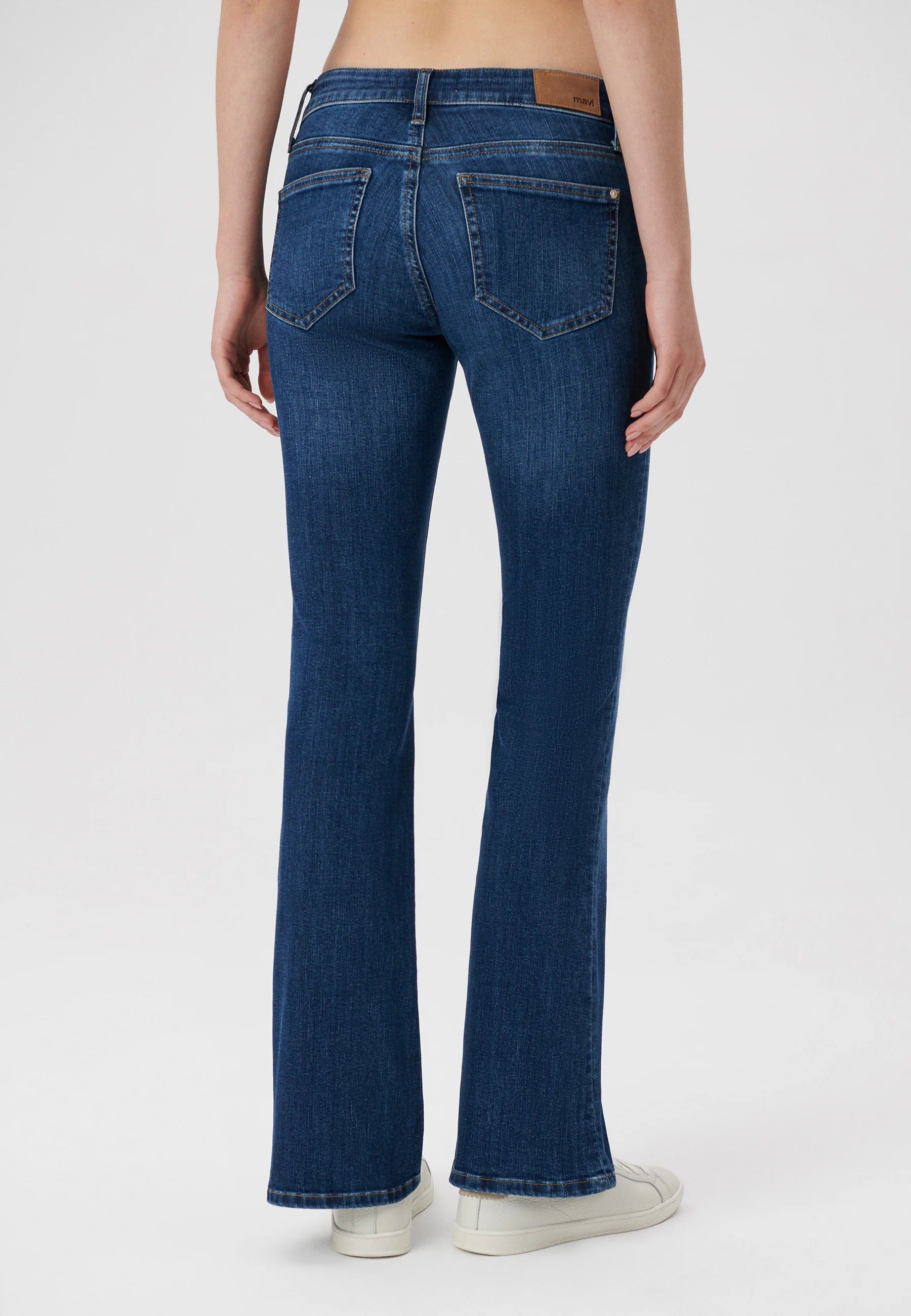Bella - Jeans a vita media in strass spazzolato scuro Mavi