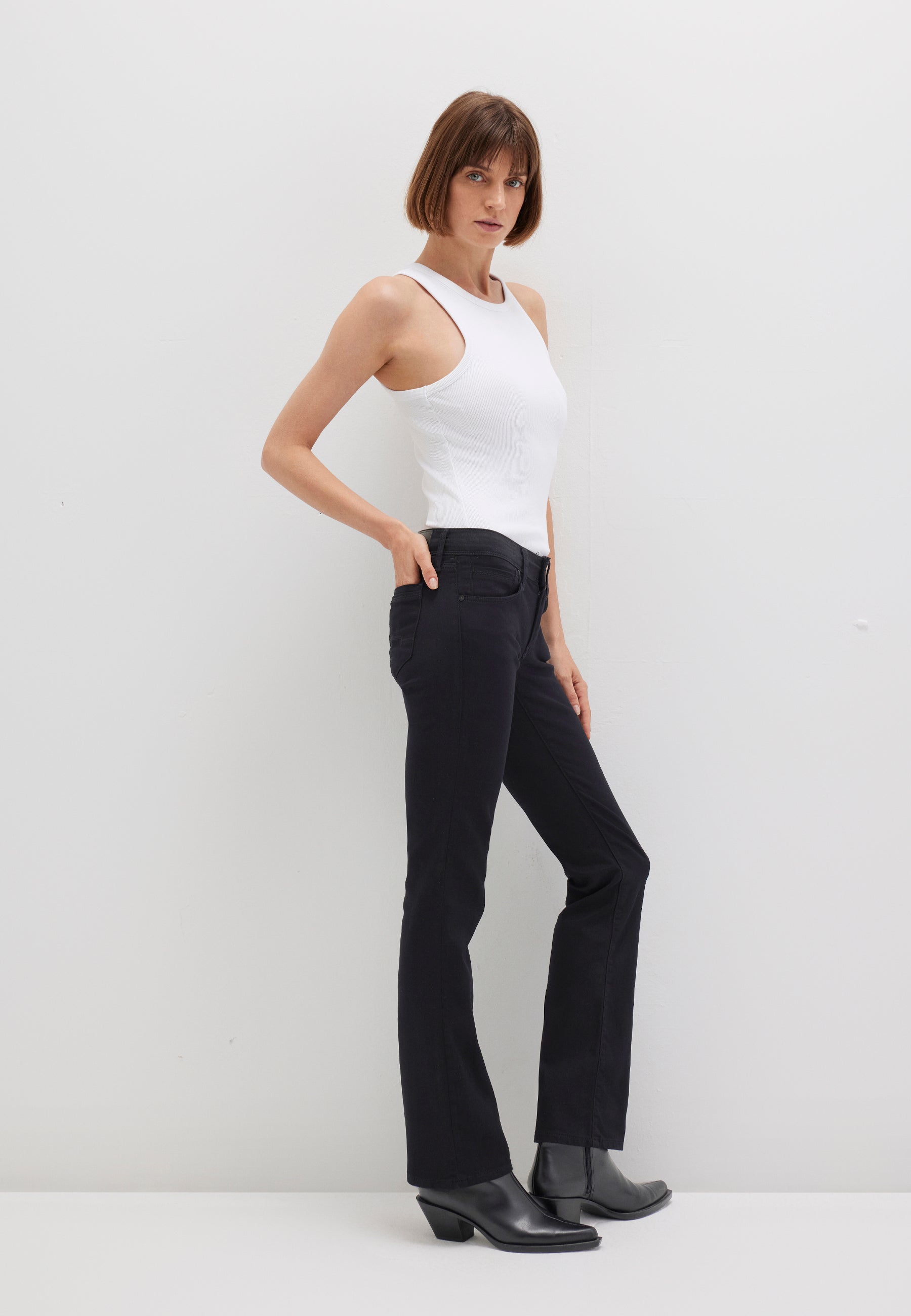 Bella Jeans a vita media in doppio strato nero Mavi