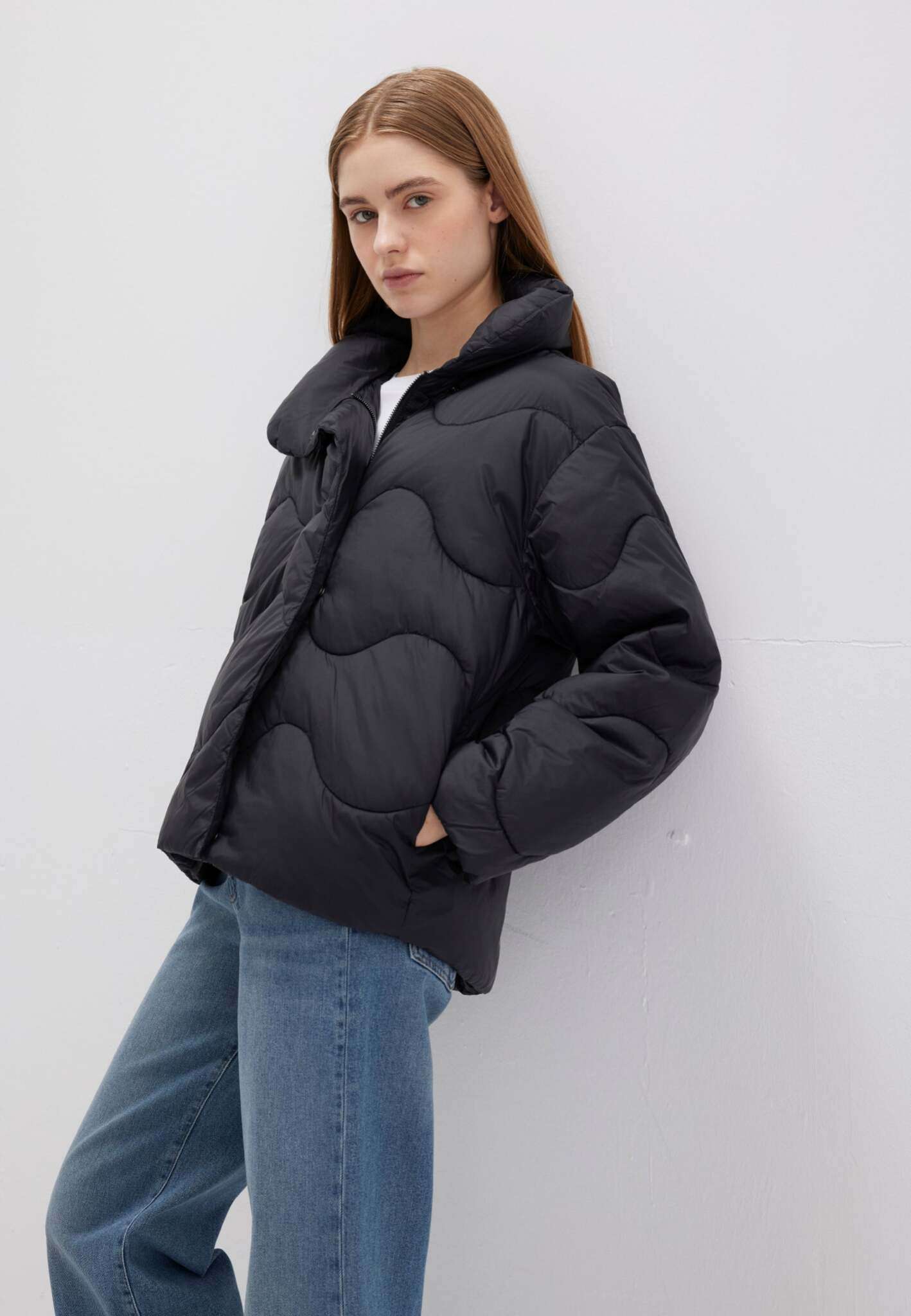 Giacca a collo alto in nero Giacche Mavi