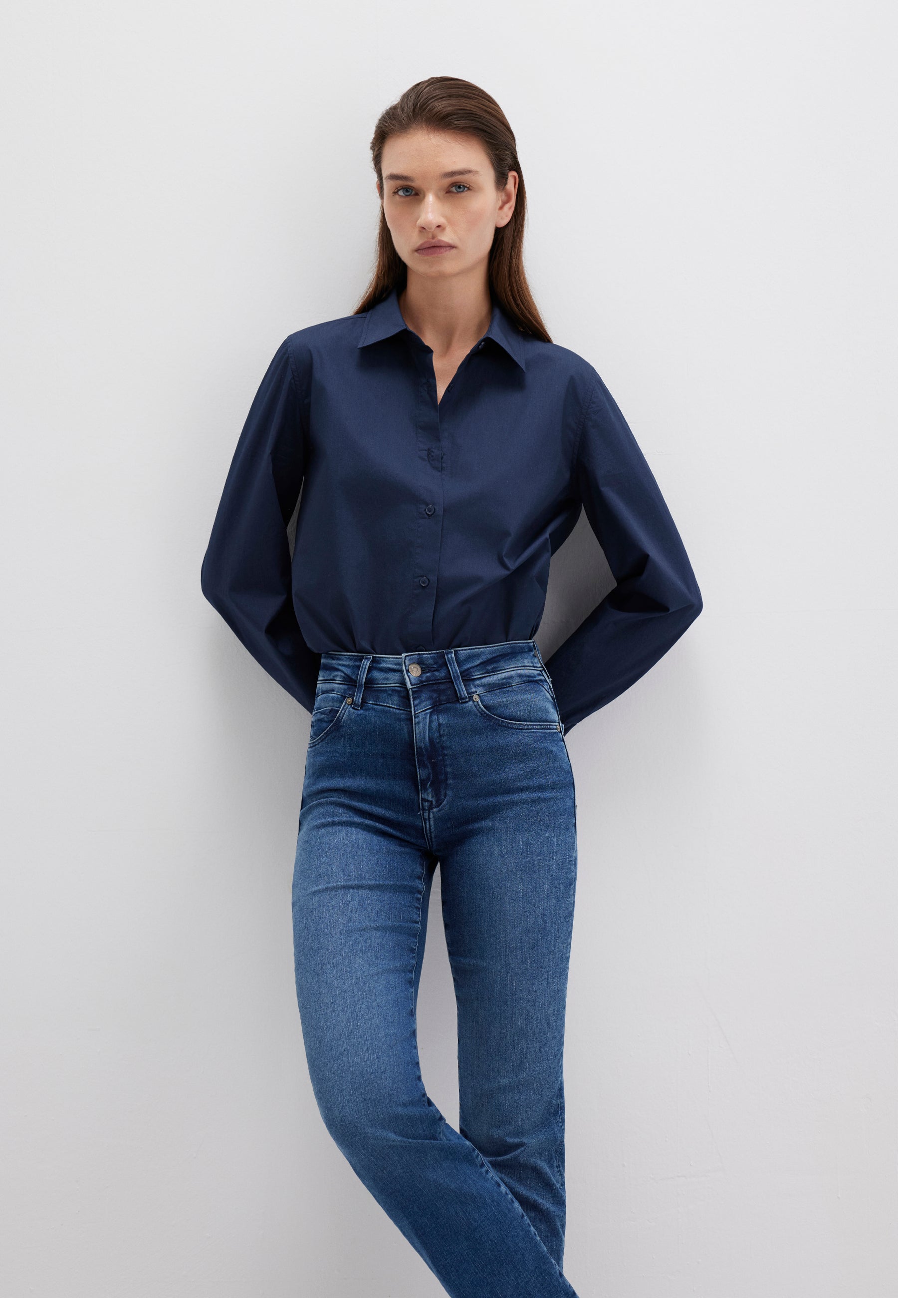 Camicia a maniche lunghe in camicie Blazer Mavi, marina