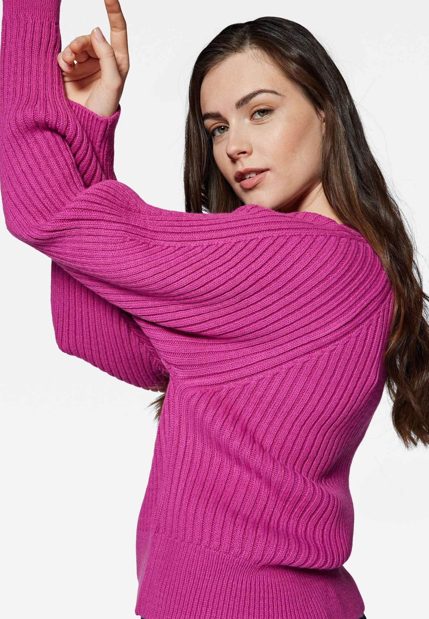 Maglione girocollo in rosso fucsia Maglioni Mavi   