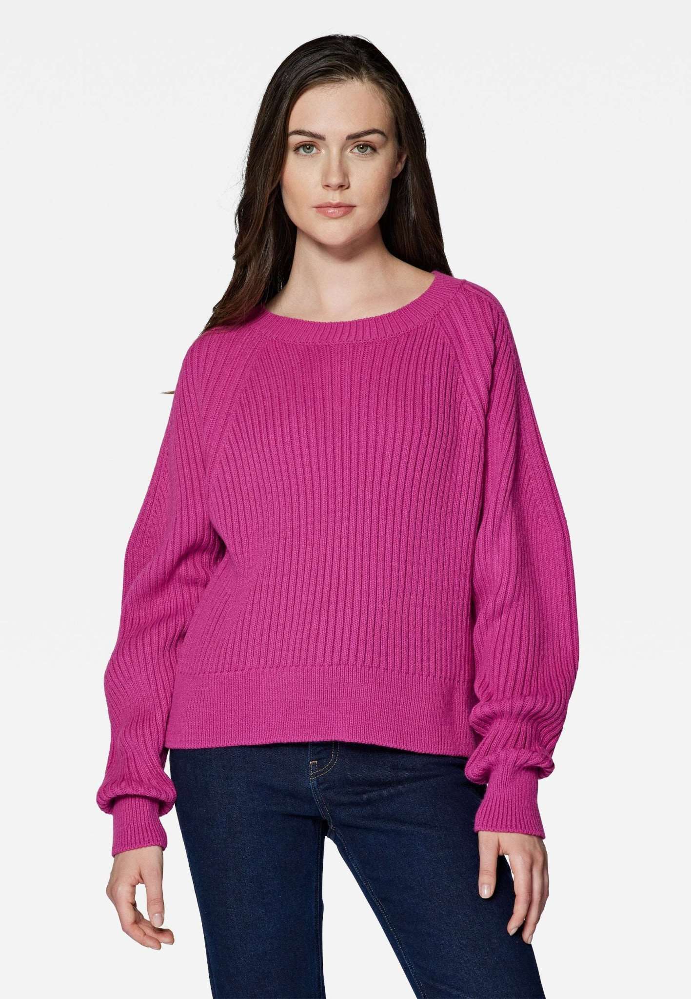 Maglione girocollo in rosso fucsia Maglioni Mavi   